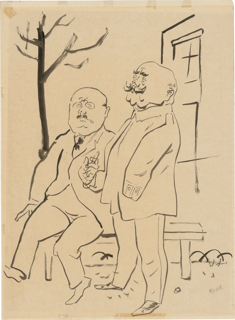 Auf diesem Bild ist das folgende Kunstwerk zu sehen: George Grosz. „Pensionäre“. 1924.