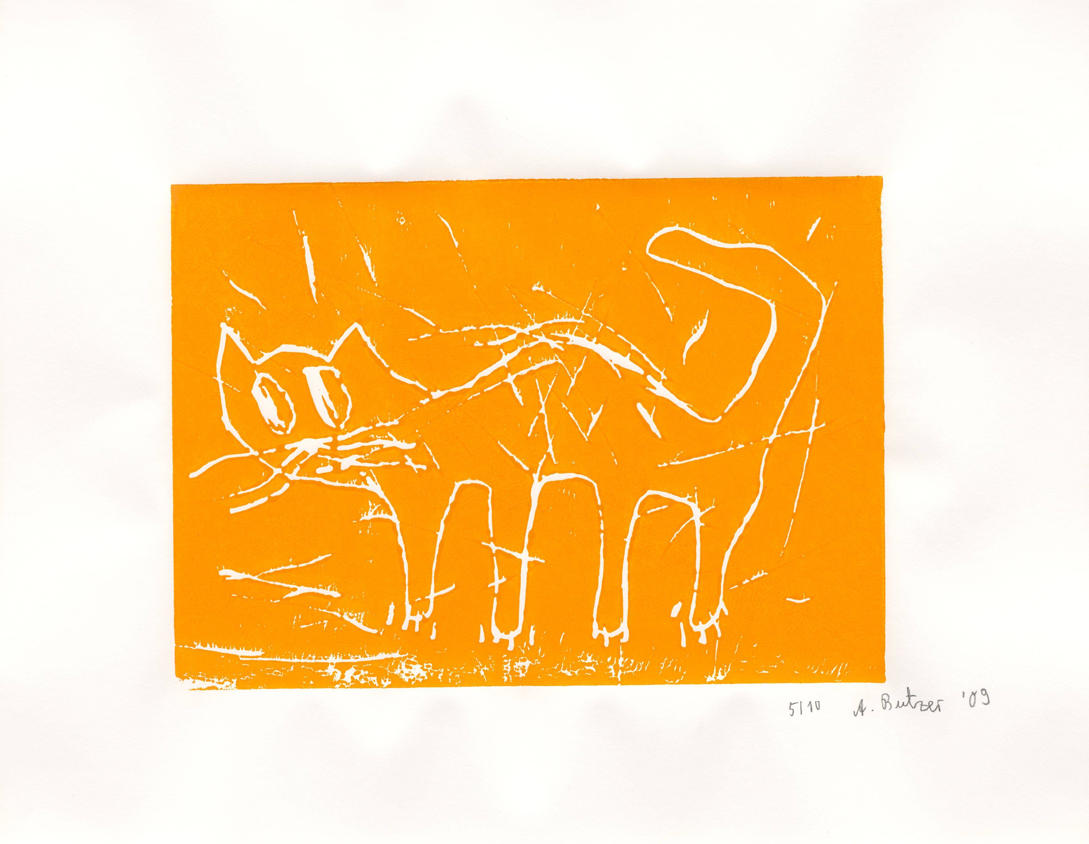 This picture shows the following artwork: André Butzer. Untitled (cats). 2009.
