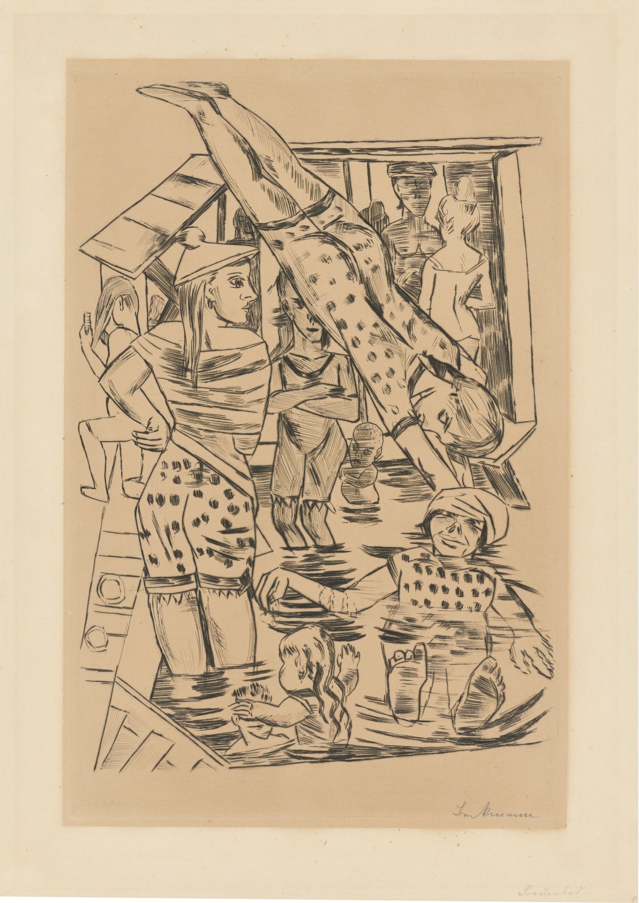 This picture shows the following artwork: Max Beckmann. ”Frauenbad”. 1922.