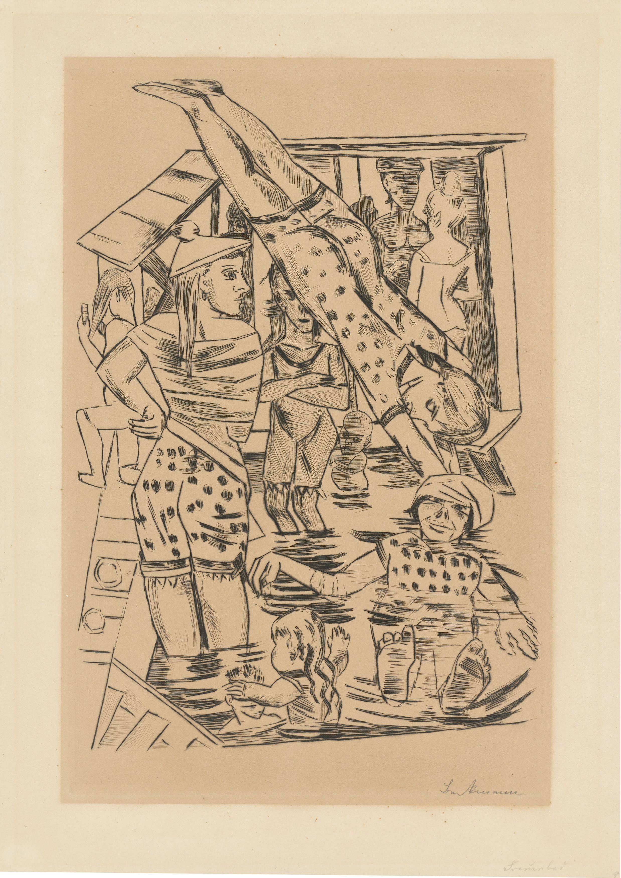 This picture shows the following artwork: Max Beckmann. ”Frauenbad”. 1922.