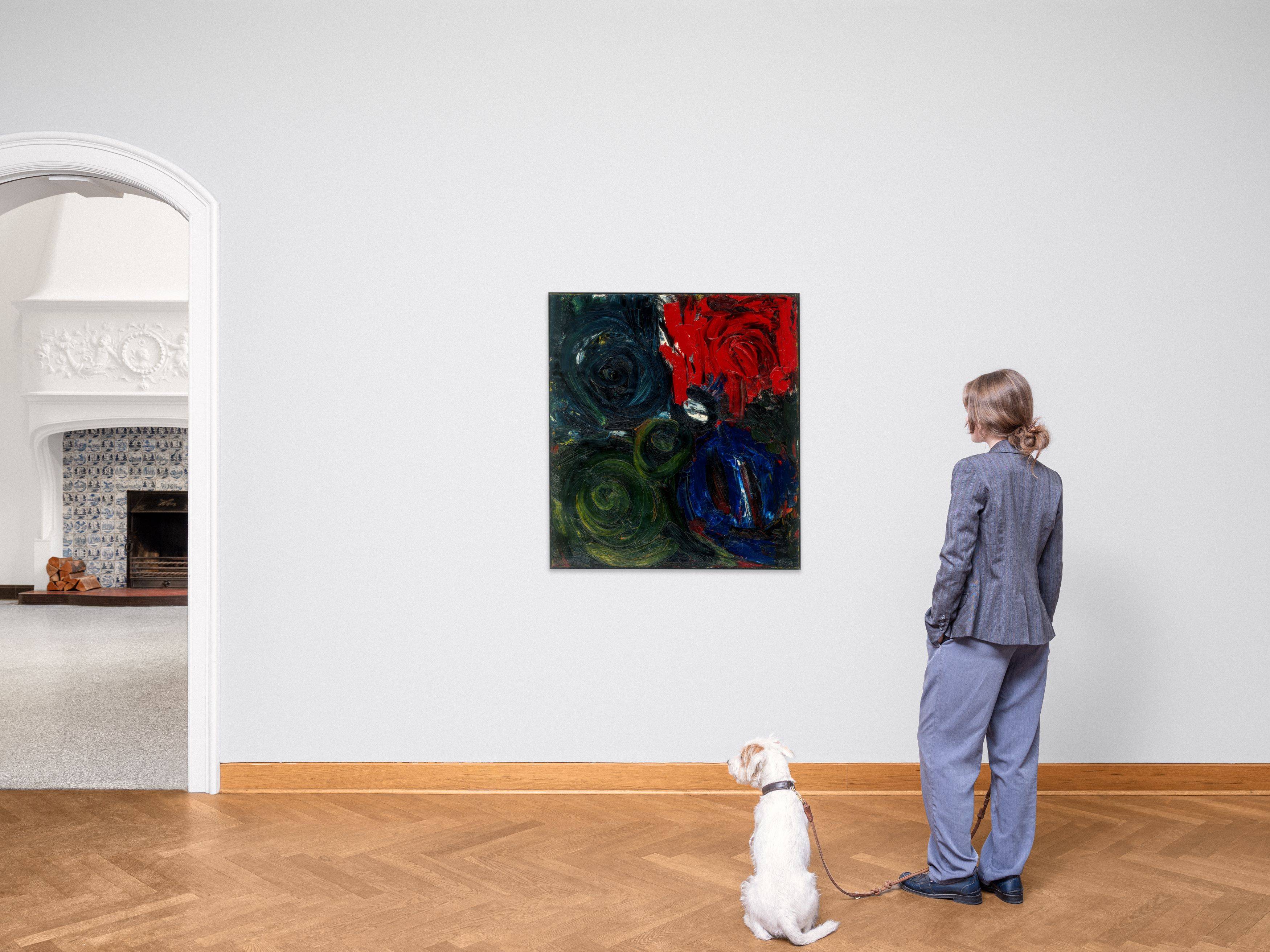 Auf diesem Bild ist das folgende Kunstwerk zu sehen: Ernst Wilhelm Nay. „Im Dunkel – Feuer“. 1963.