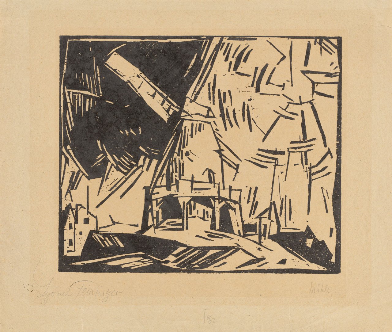 This picture shows the following artwork: Lyonel Feininger. ”Windmühle”. 1919.
