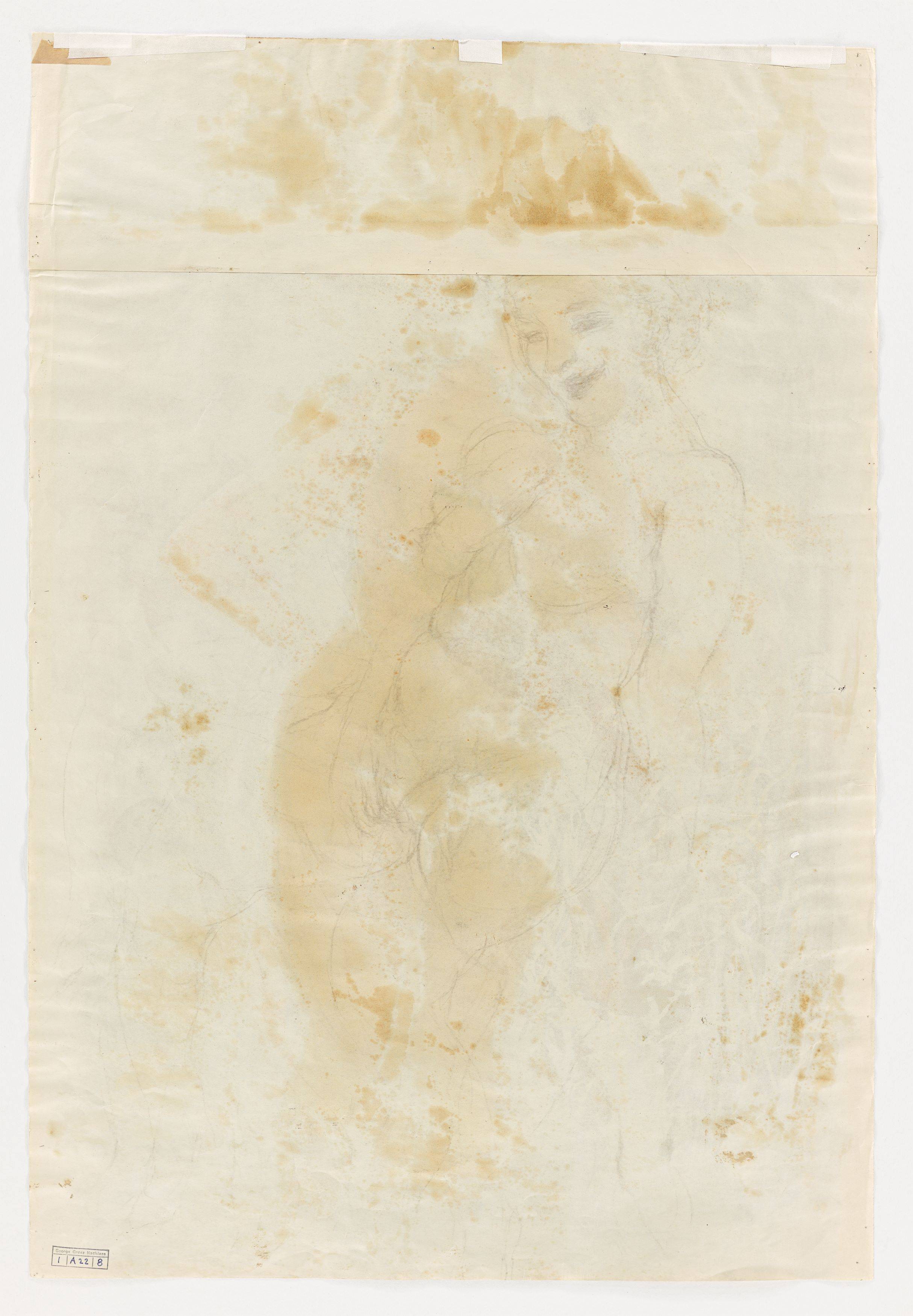 This picture shows the following artwork: George Grosz. Standing female nude. Circa 1940.