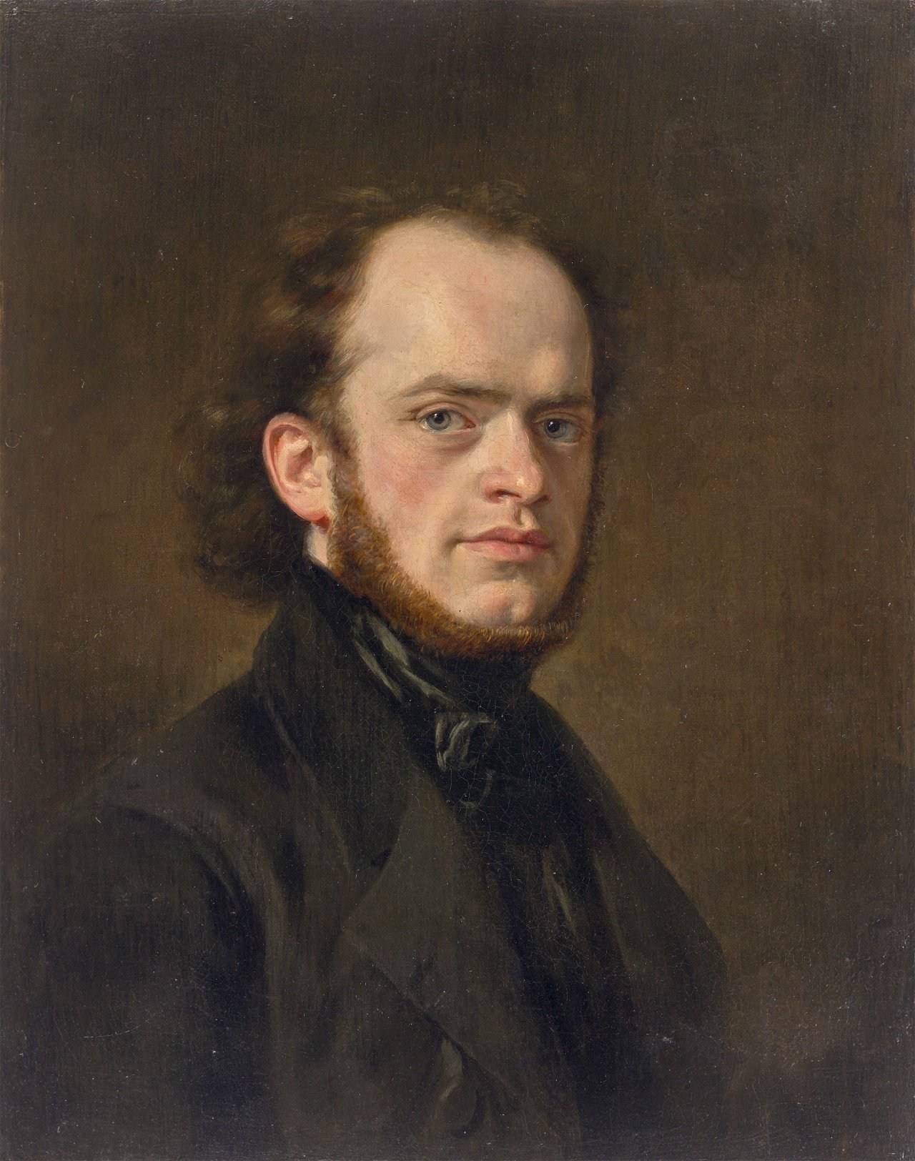 Auf diesem Bild ist das folgende Kunstwerk zu sehen: Eduard Magnus. Porträt des 28-jährigen Adolph Menzel. 1843.