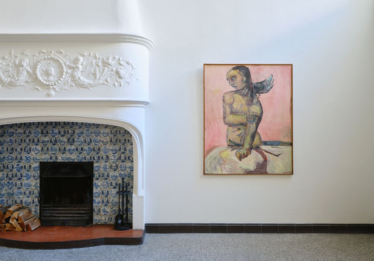 Auf diesem Bild ist das folgende Kunstwerk zu sehen: Eugen Schönebeck. „Figur mit Vogel I“. 1963/64.