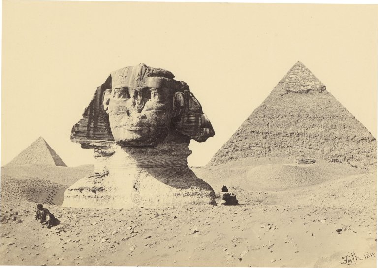 This picture shows the following artwork: Francis Frith. Sphinx / The Great Piramid, From the Plain / The Second Piramid, From the Plain. Each 1857.