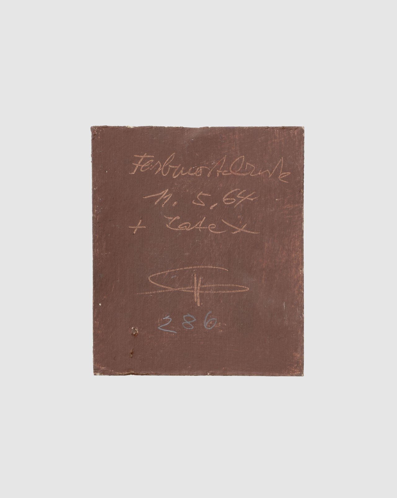 This picture shows the following artwork: Hermann Glöckner. Rostbraune Fläche mit Parallelzügen. 1964.