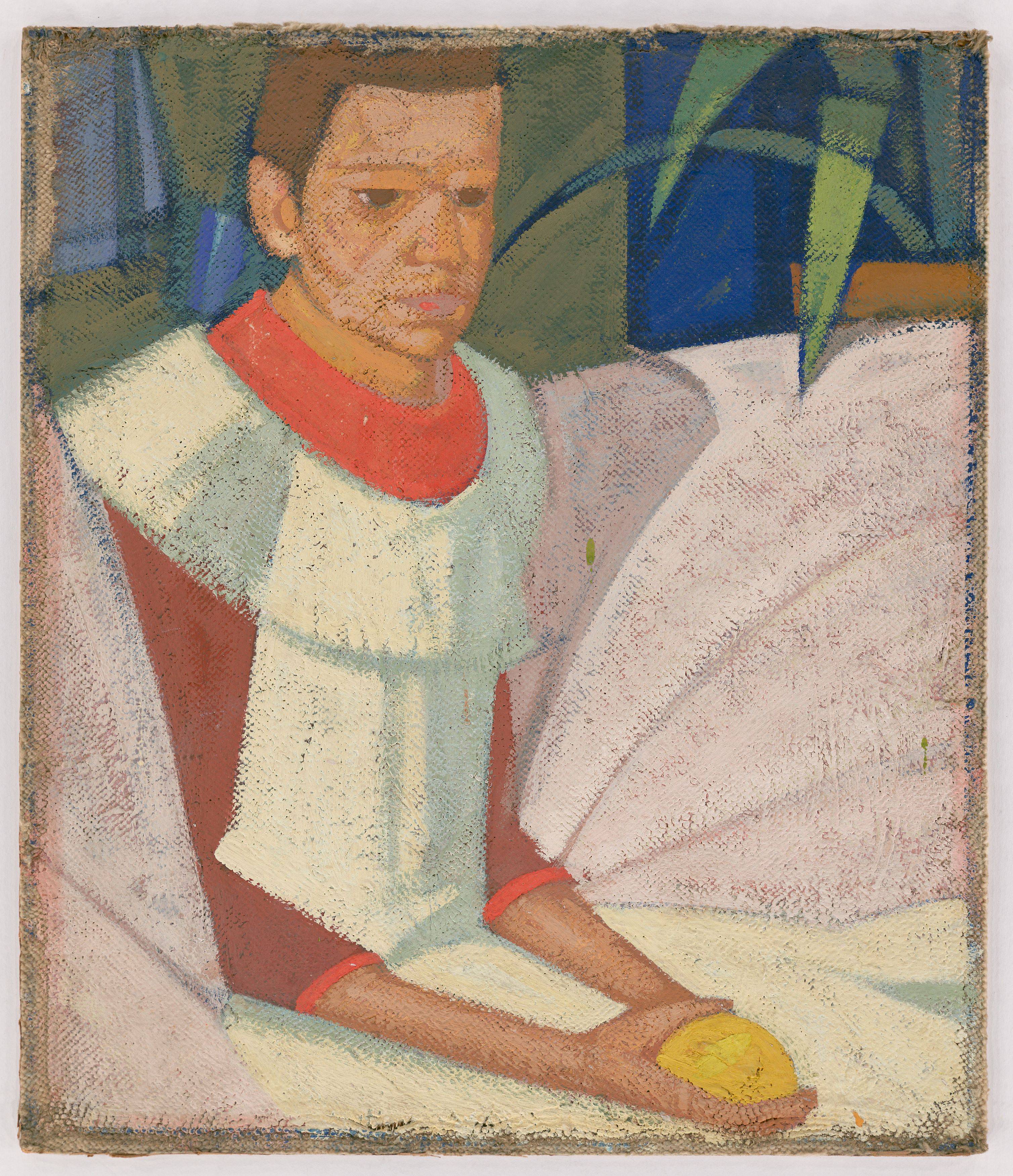 This picture shows the following artwork: Hermann Glöckner. ”Mädchen mit Frucht”. 1927.