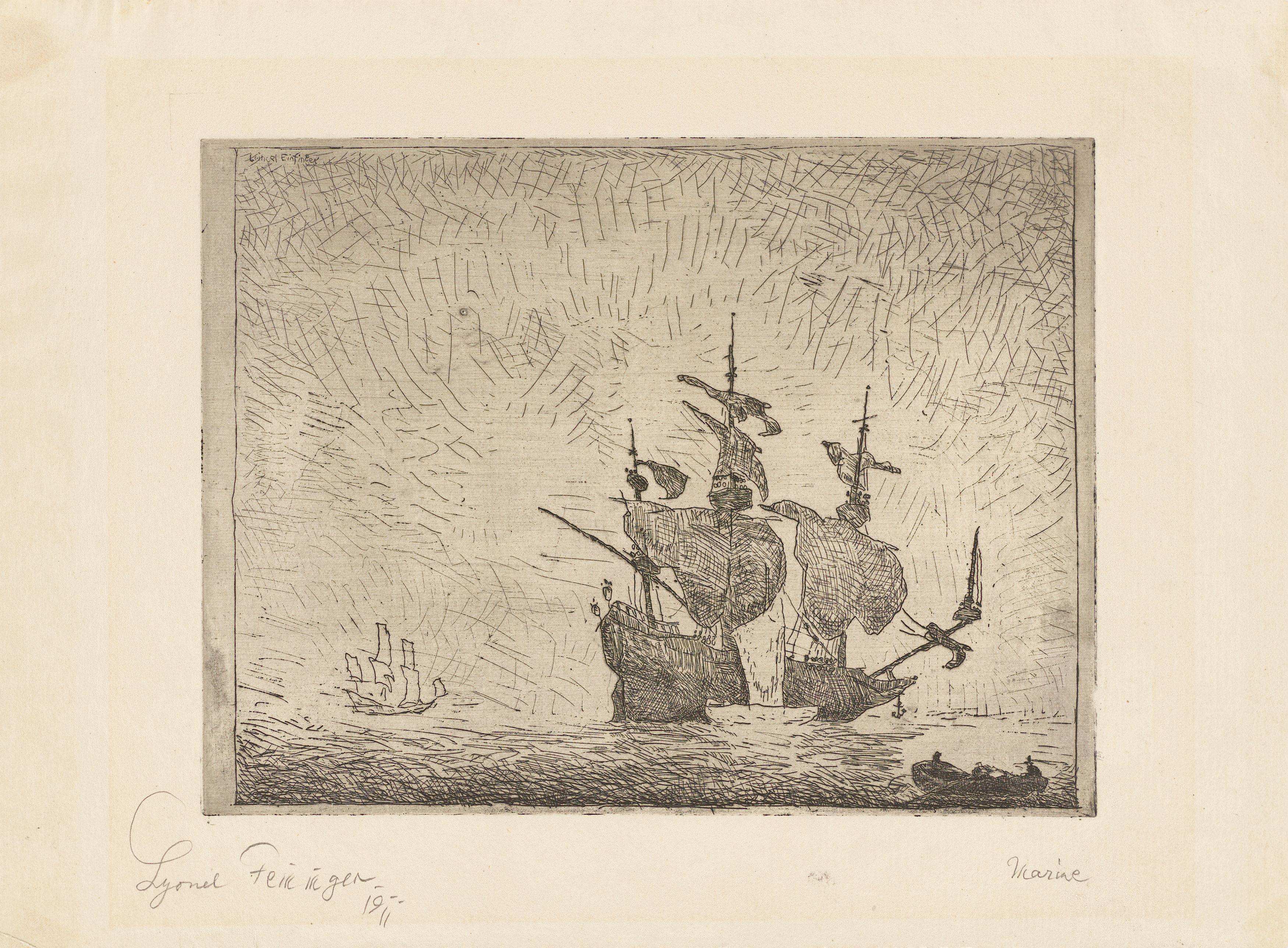 This picture shows the following artwork: Lyonel Feininger. ”Marine, 1”. 1910/11.