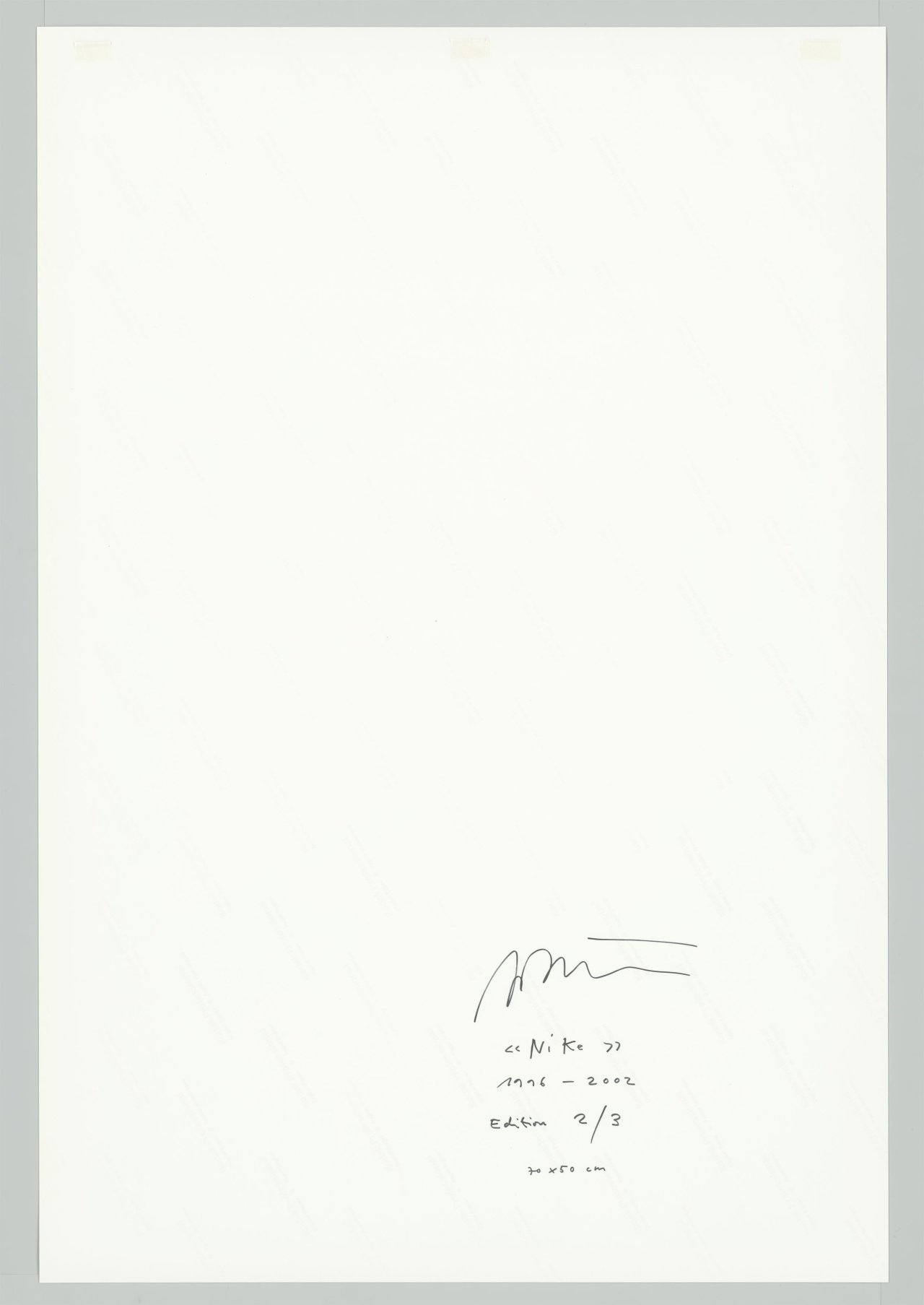 This picture shows the following artwork: Daniele Buetti. ”Nike”, from the series ”Looking for Love”. 1996–2002.