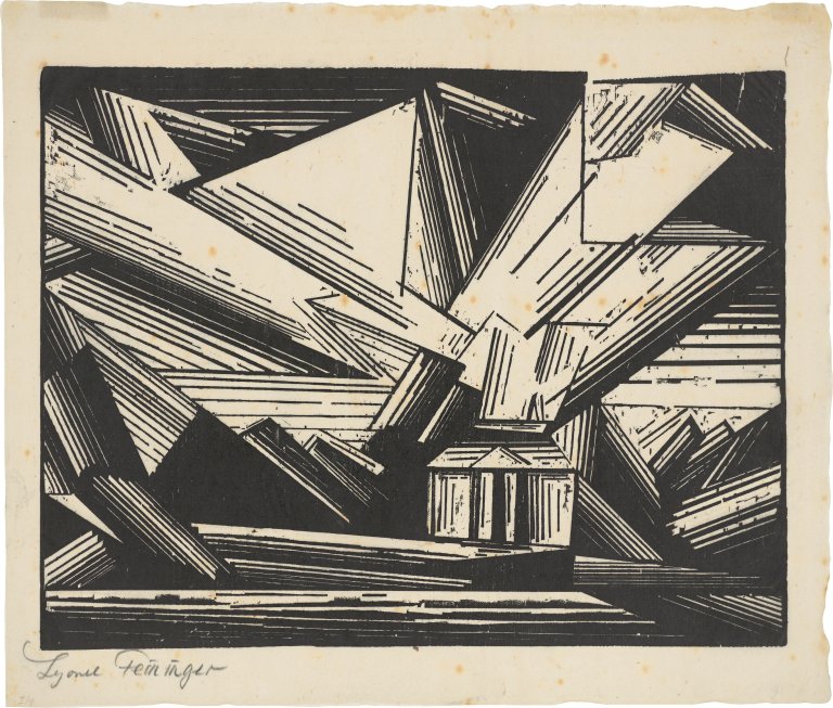 This picture shows the following artwork: Lyonel Feininger. ”Villa am Strande, 4”. 1920.