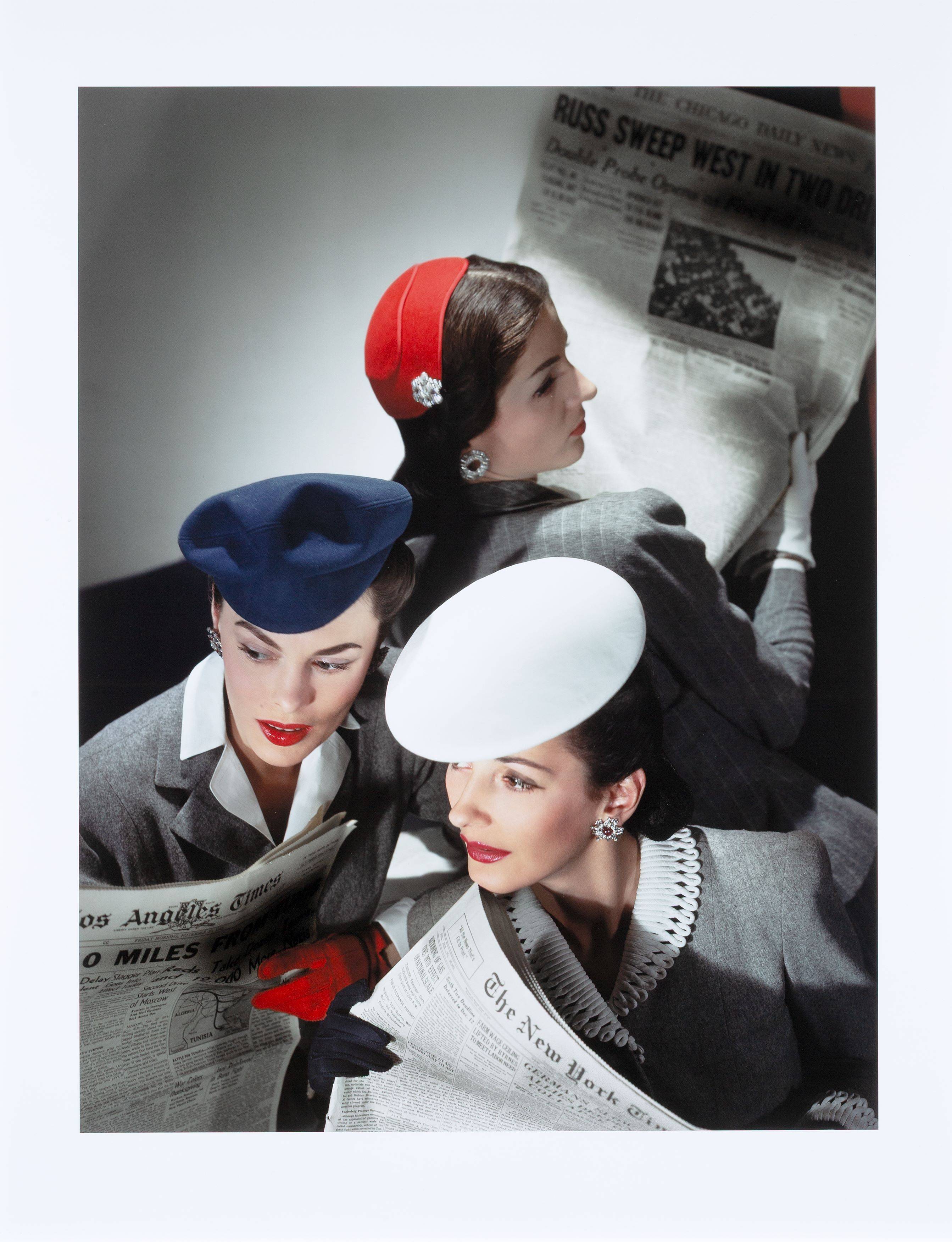This picture shows the following artwork: Horst P. Horst (i.e. Horst Paul Albert Bohrmann). Hats by Best, Lord and Taylor. And Mme Pauline, Gloves by Dawnelle. 1943.