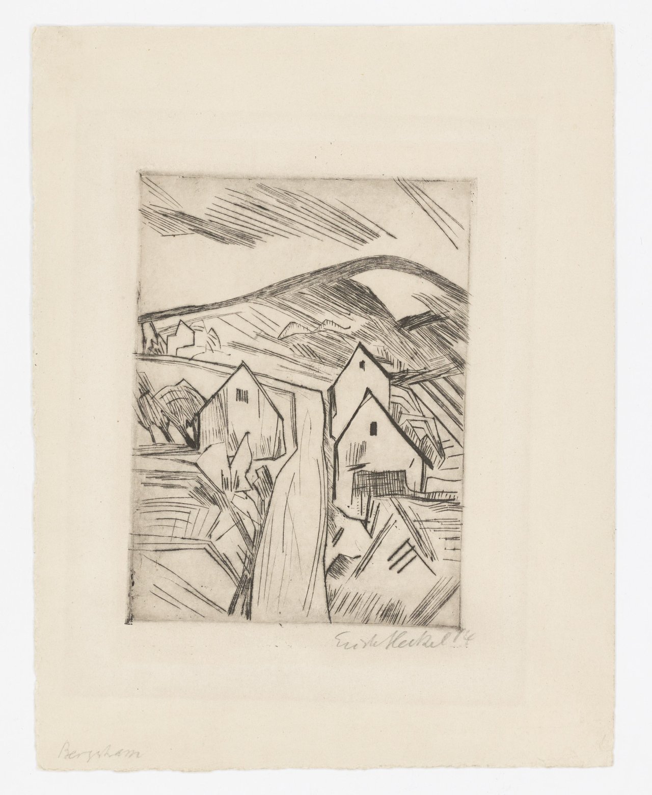 This picture shows the following artwork: Erich Heckel. ”Straße am Niederrhein (Bergstrasse)”. 1914.