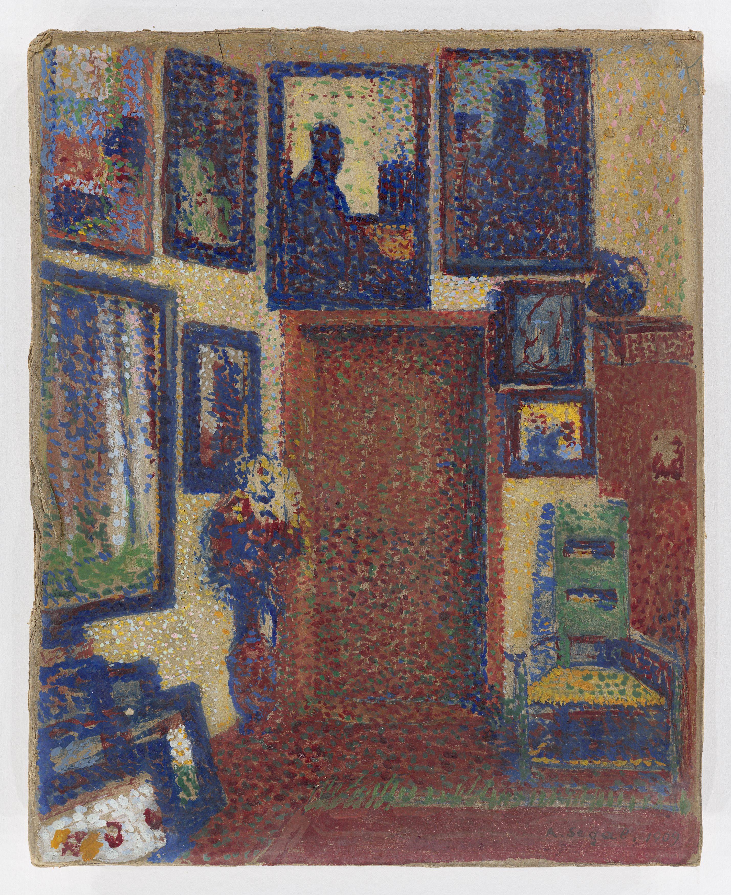 Auf diesem Bild ist das folgende Kunstwerk zu sehen: Arthur Segal. „Atelier Interieur“. 1909.
