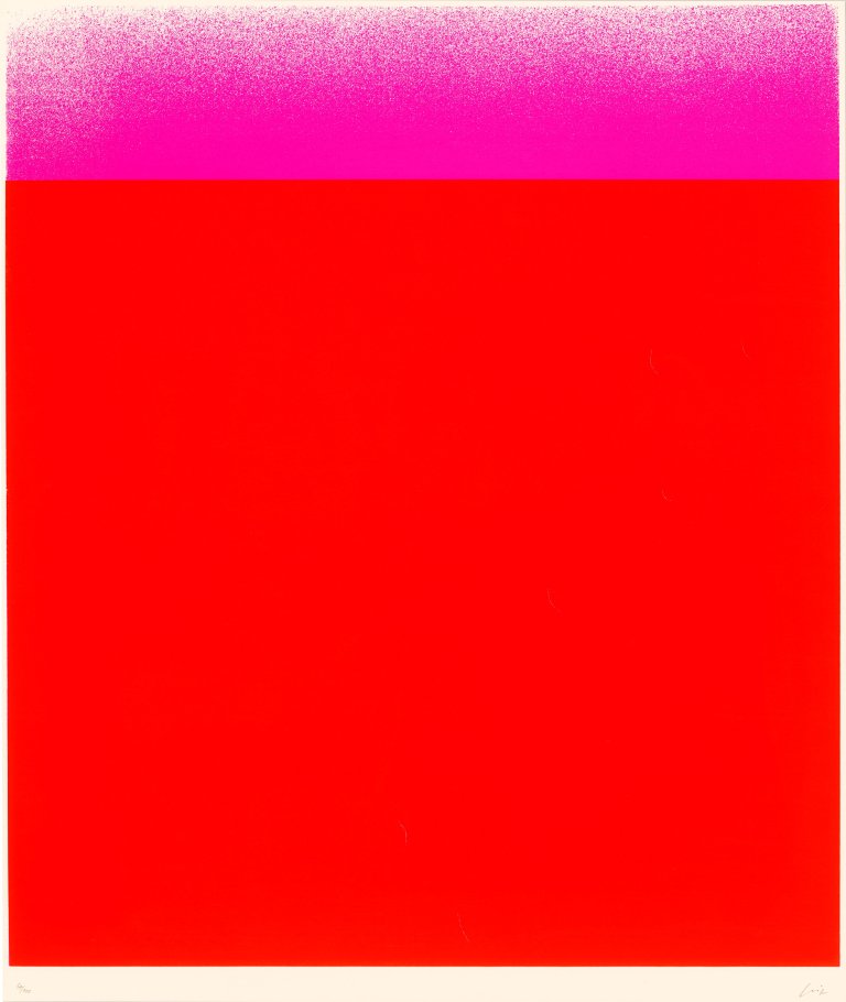 This picture shows the following artwork: Rupprecht Geiger. ”leuchtrotwarm-dunkel bis hell (Verlauf)”. 1967.