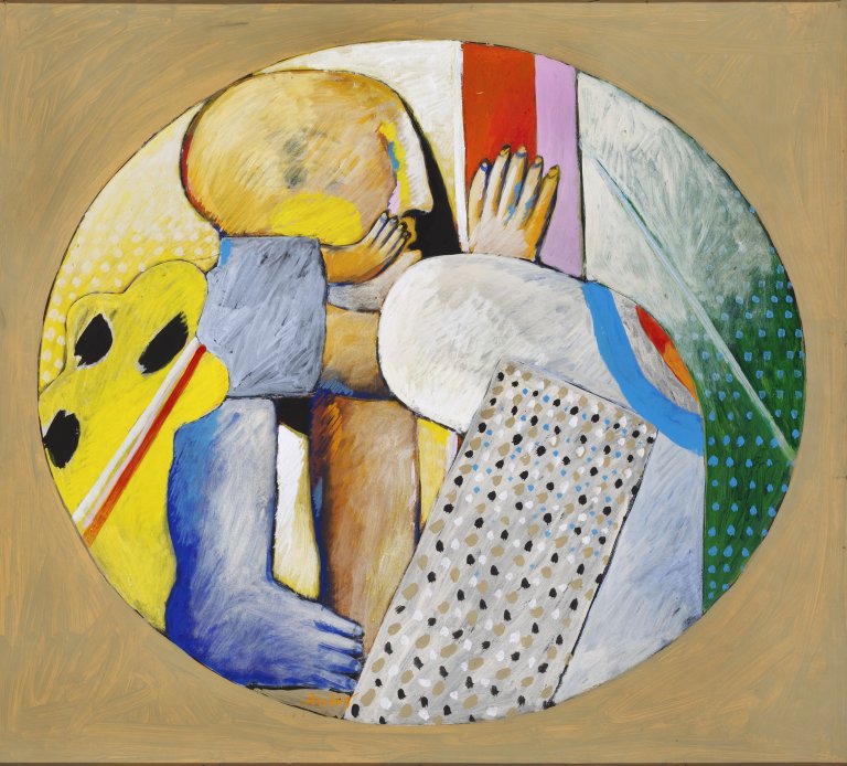 This picture shows the following artwork: Horst Antes. ”Stilleben (oval)”. 1965.