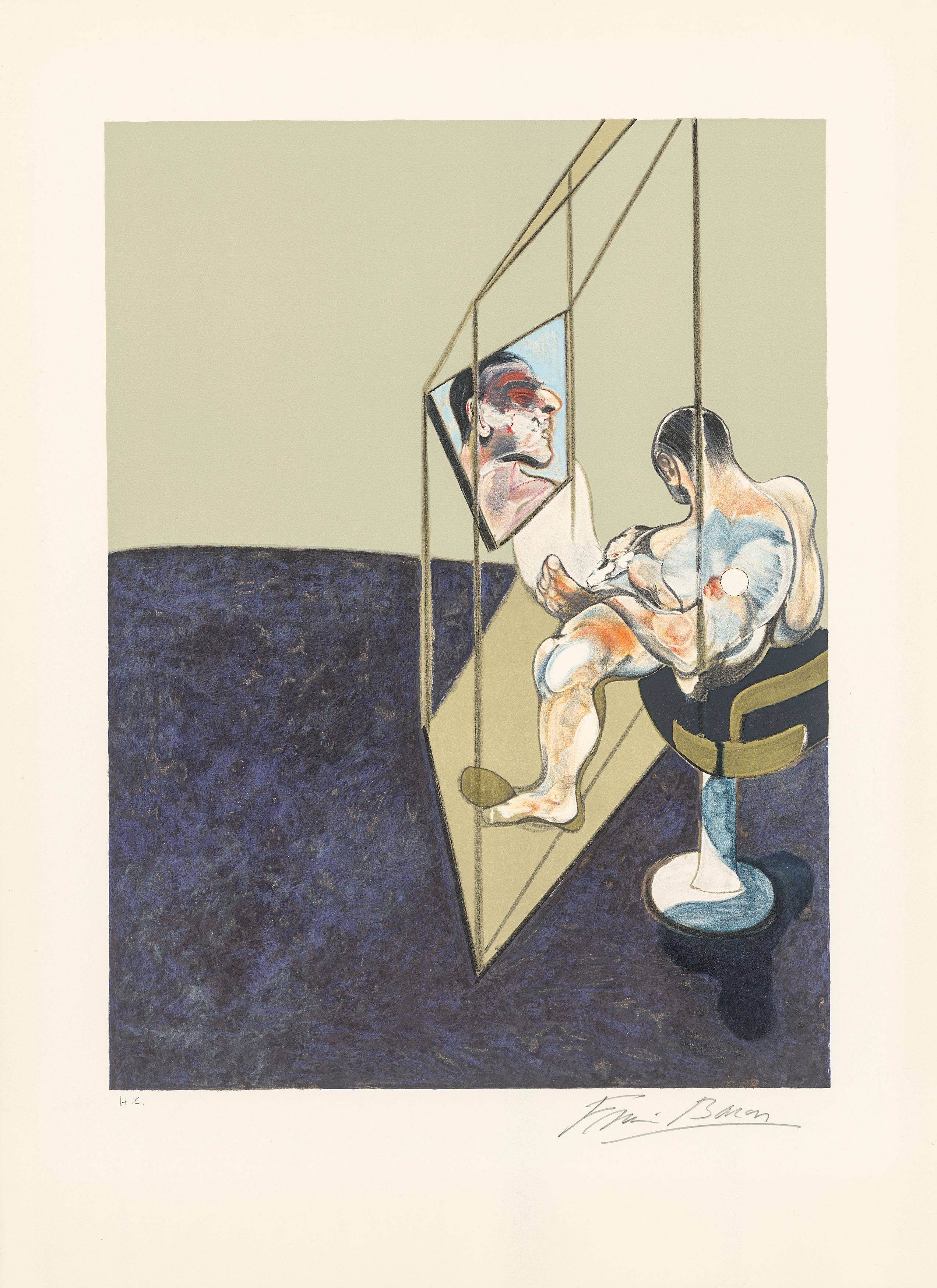 This picture shows the following artwork: Francis Bacon. ”Three studies of the male back”. 1987.