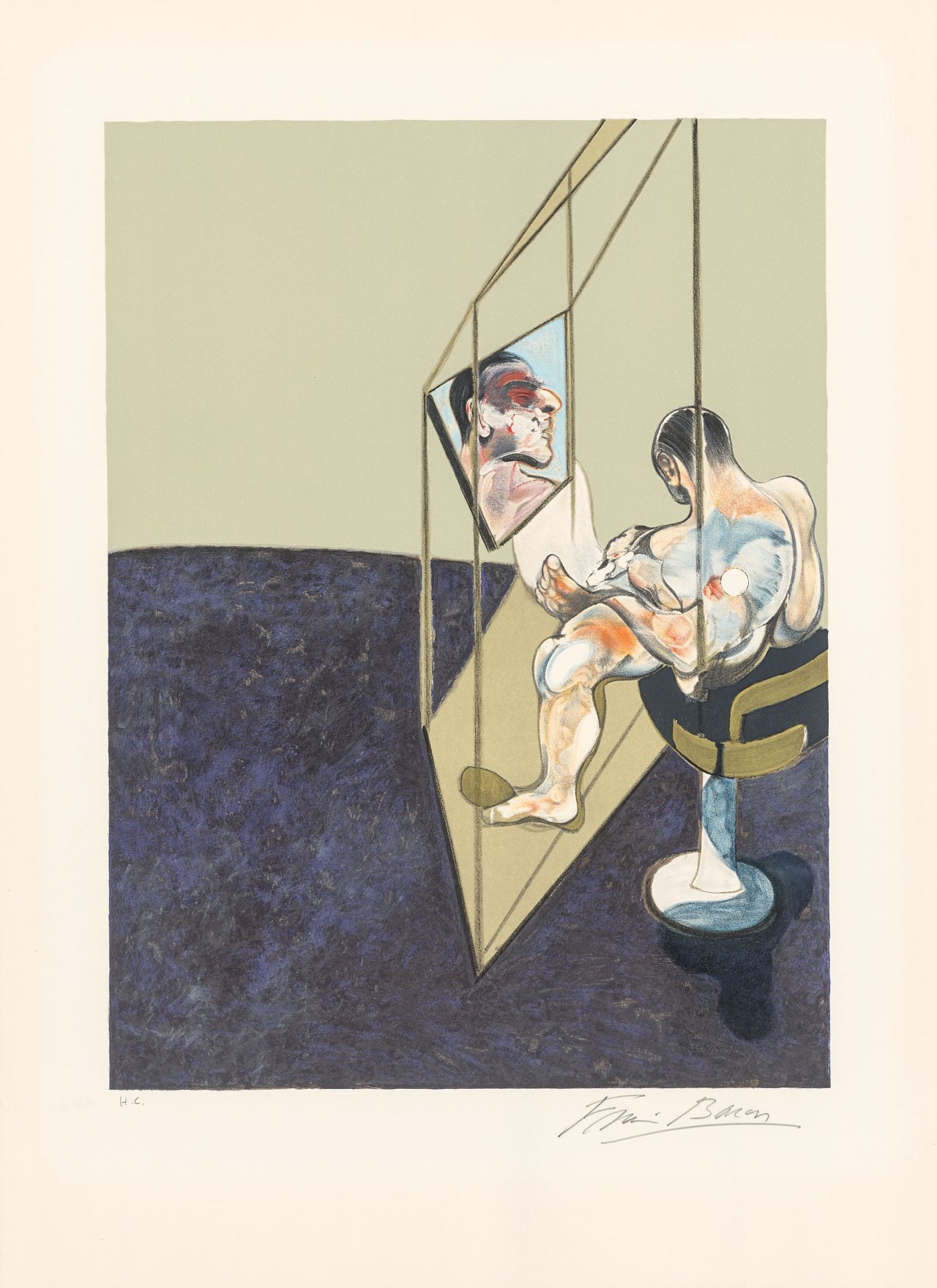 This picture shows the following artwork: Francis Bacon. ”Three studies of the male back”. 1987.