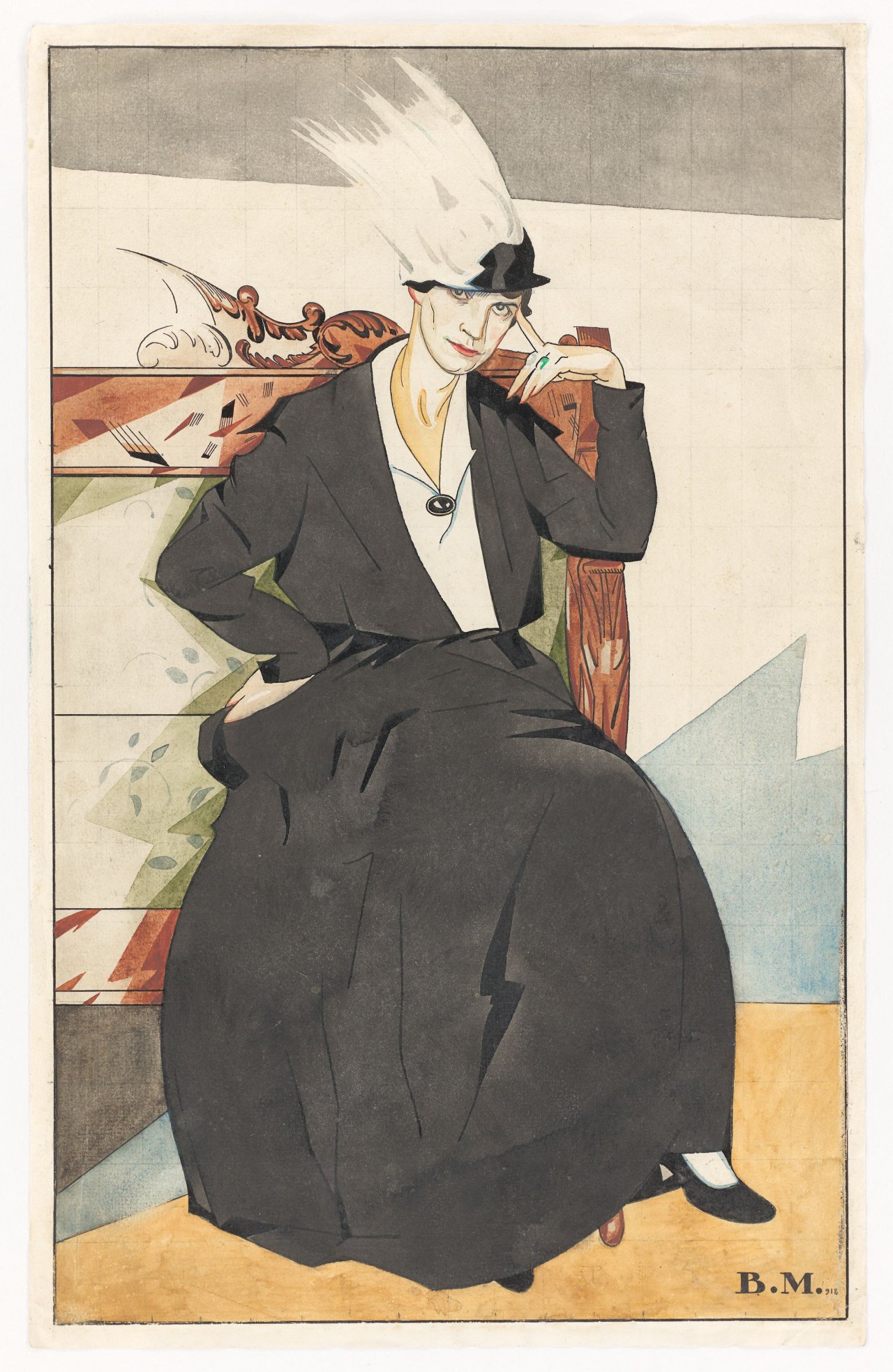 This picture shows the following artwork: Wassili Nikolajewitsch Masjutin. ”Der Transvestit”. 1918.
