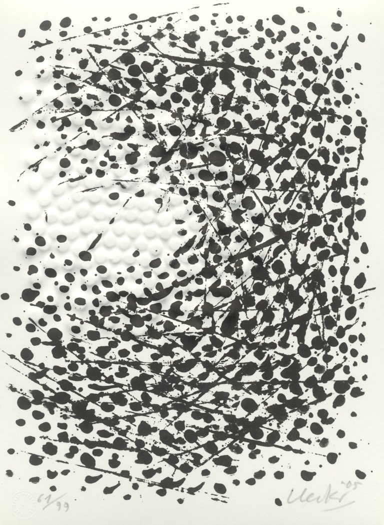 This picture shows the following artwork: Günther Uecker. „Strömung II“. 2005.