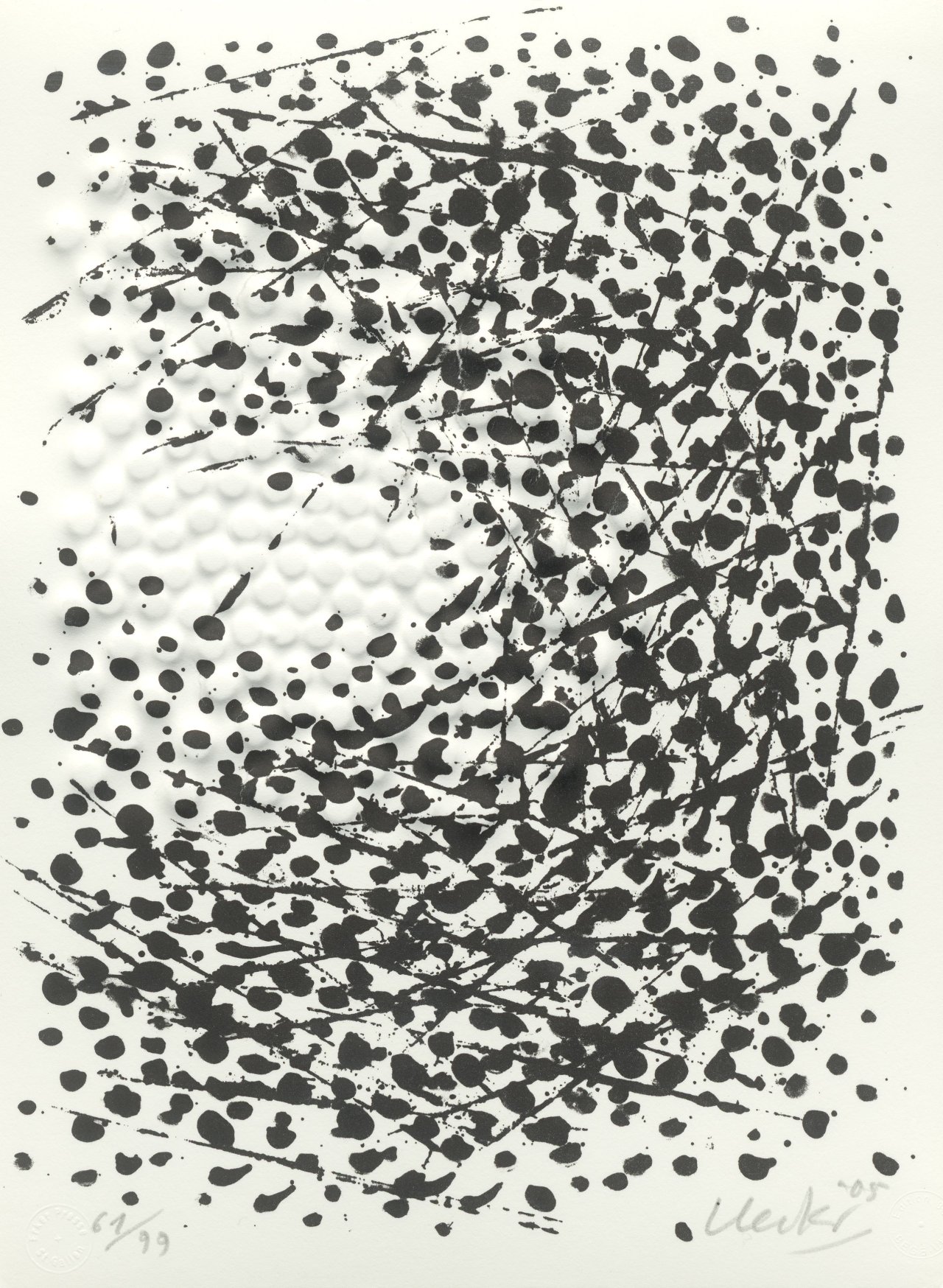 This picture shows the following artwork: Günther Uecker. „Strömung II“. 2005.