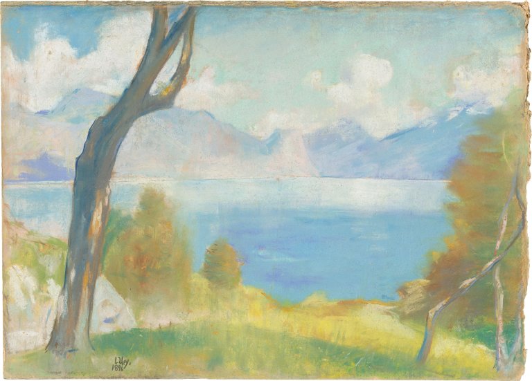 This picture shows the following artwork: Lesser Ury. ”Gardasee”. 1896.