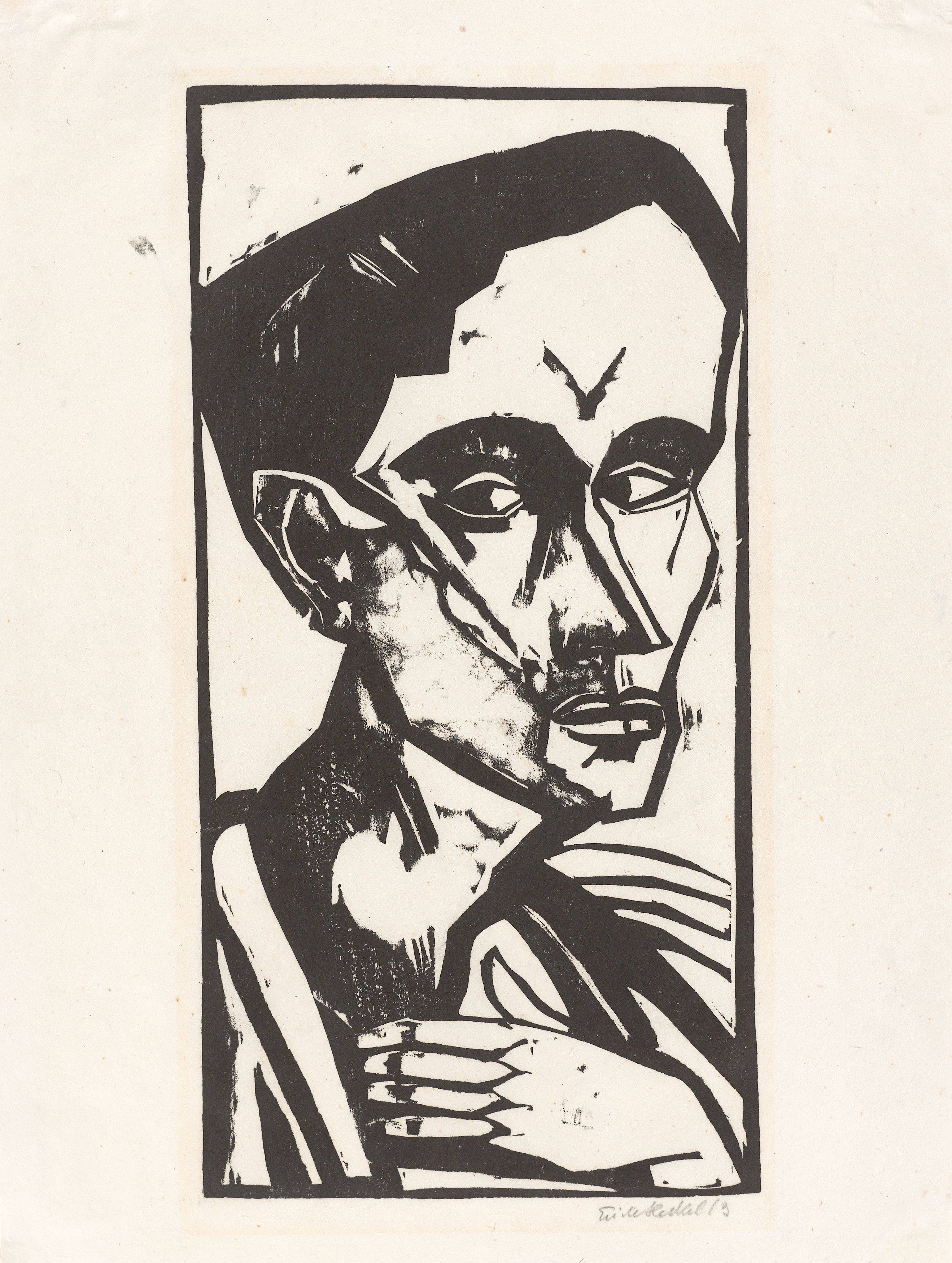 This picture shows the following artwork: Erich Heckel. ”Der Mann”. 1913.