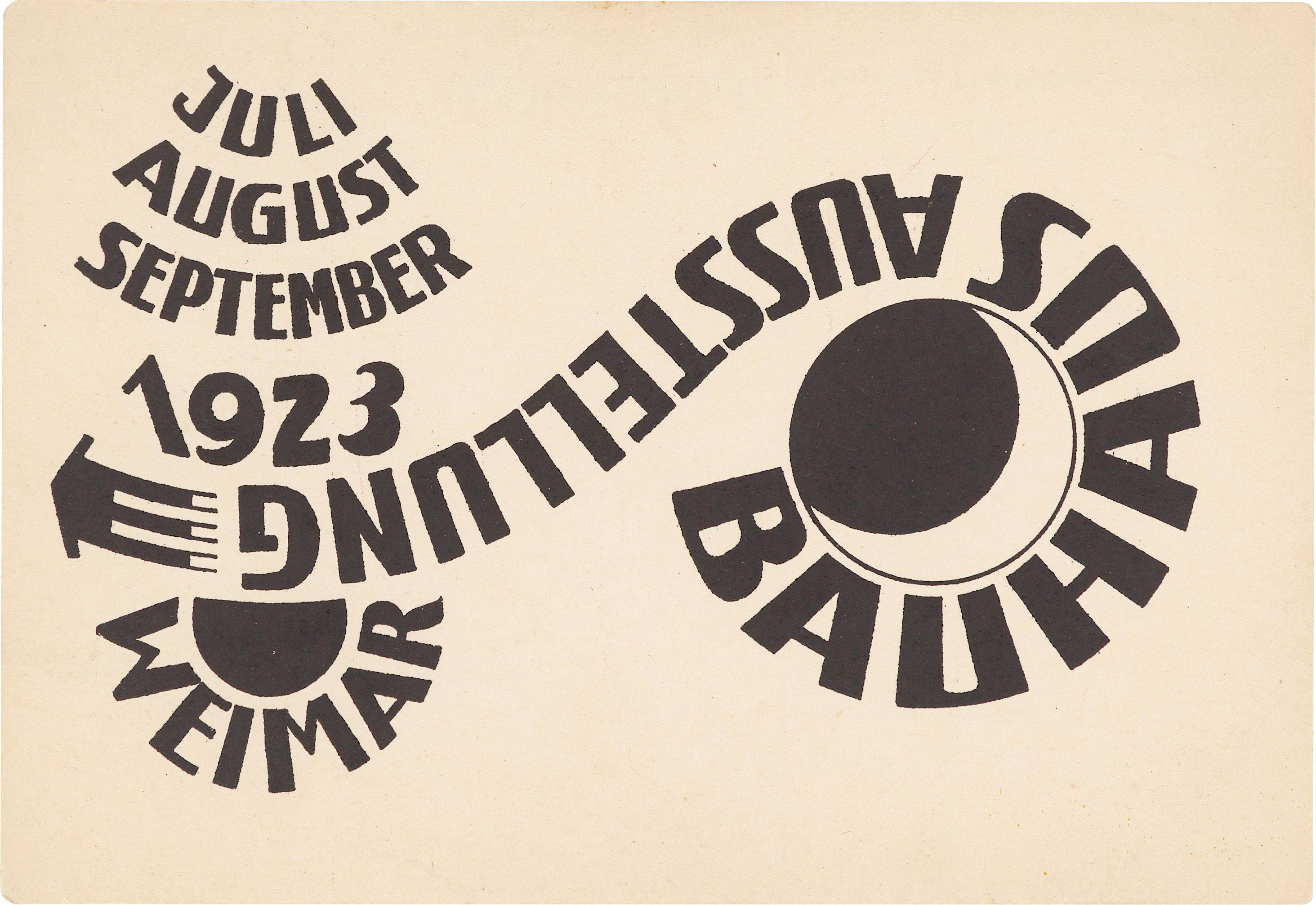 Auf diesem Bild ist das folgende Kunstwerk zu sehen: Ludwig Hirschfeld-Mack. „Bauhaus Ausstellung Weimar 1923 Juli August September“. 1923.