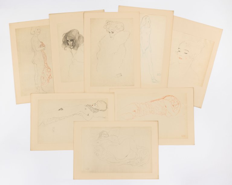 This picture shows the following artwork: Gustav Klimt. ”25 Handzeichnungen”. 1919.
