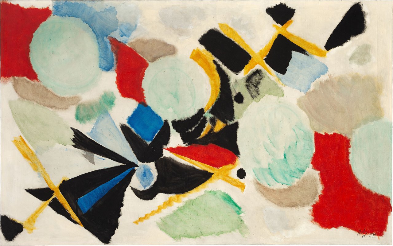 This picture shows the following artwork: Ernst Wilhelm Nay. ”In gelber Begleitung”. 1955.