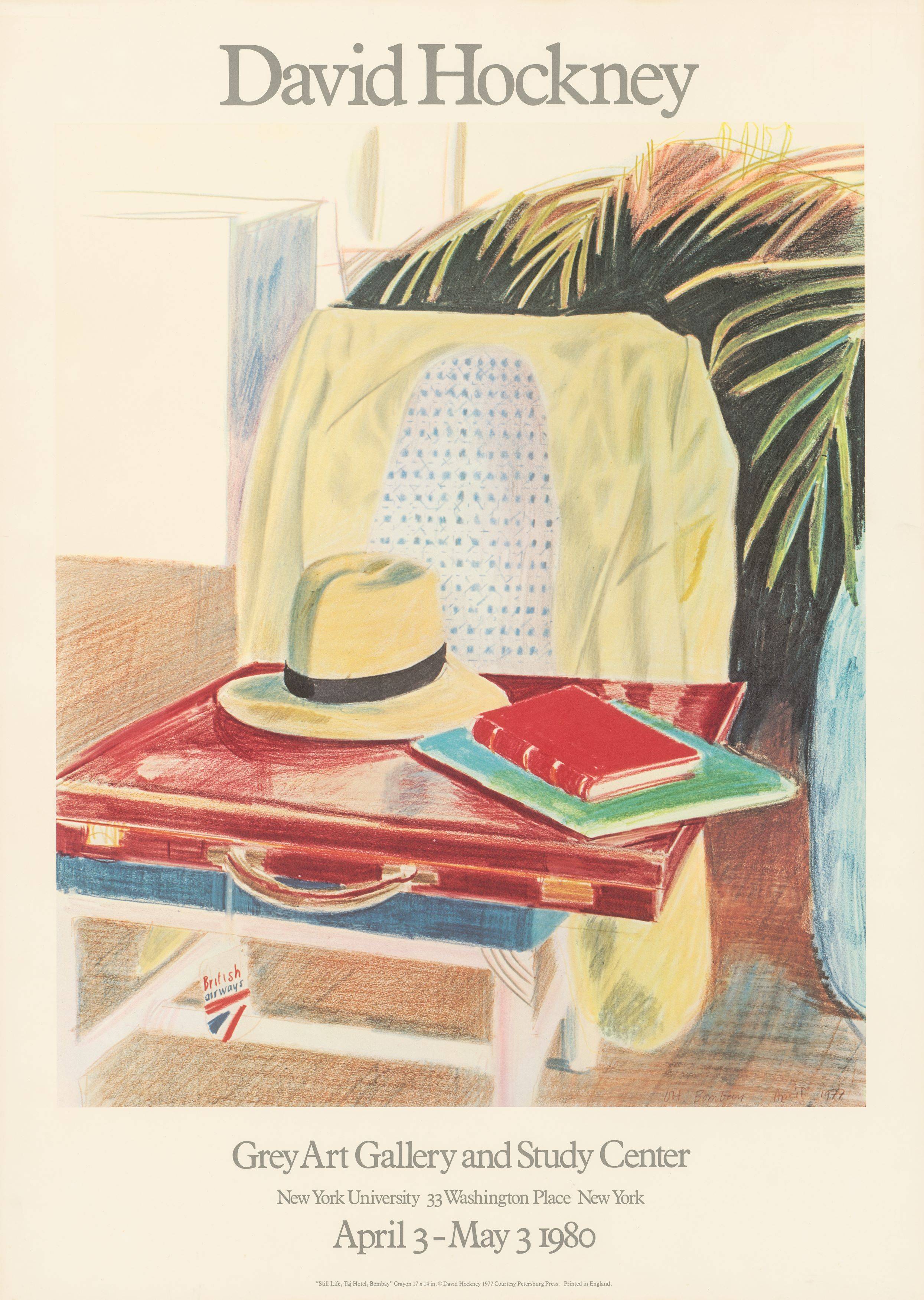 This picture shows the following artwork: David Hockney. David Hockney exhibition posters from 1969, 1980 and 1981. 1969 to 1981.