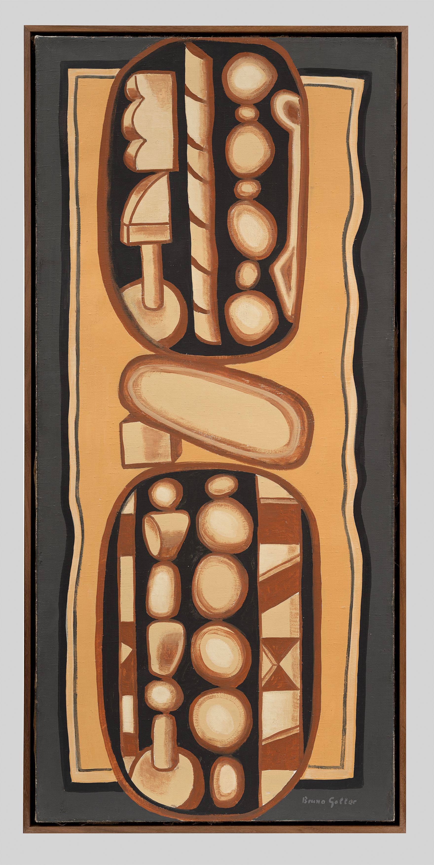 Auf diesem Bild ist das folgende Kunstwerk zu sehen: Bruno Goller. Hölzer. 1957.