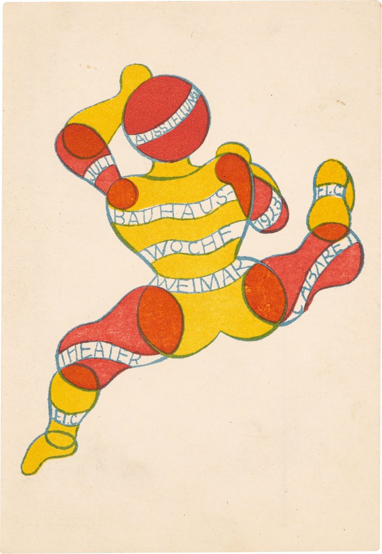 Auf diesem Bild ist das folgende Kunstwerk zu sehen: Georg Teltscher. „Juli Ausstellung 1923 Bauhaus-Woche Weimar Theater Etc Cabaret Etc“. 1923.