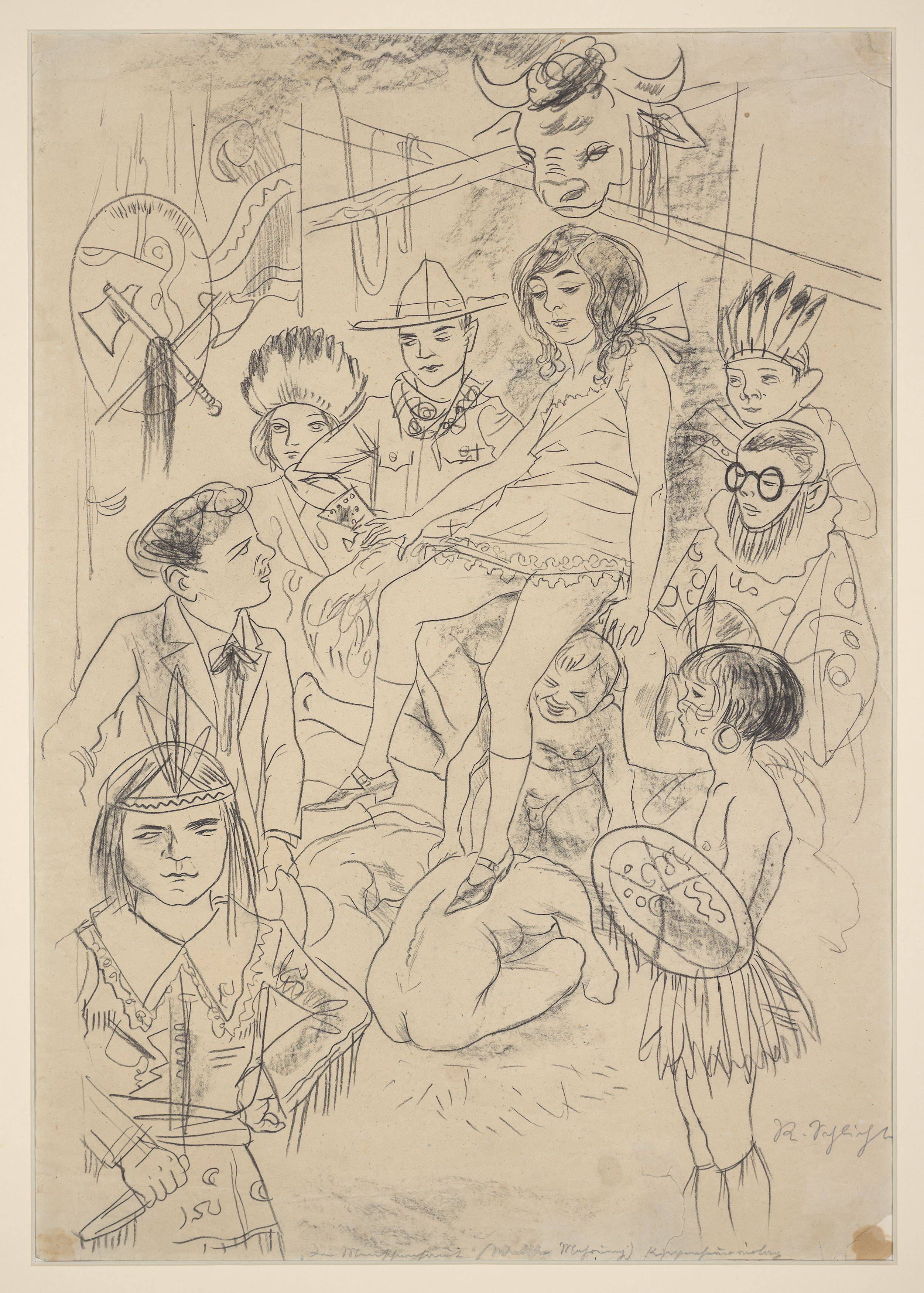 This picture shows the following artwork: Rudolf Schlichter. Wa-ta-wah. (Zu Walter Mehring. In Menschenhaut). Circa 1923/24.