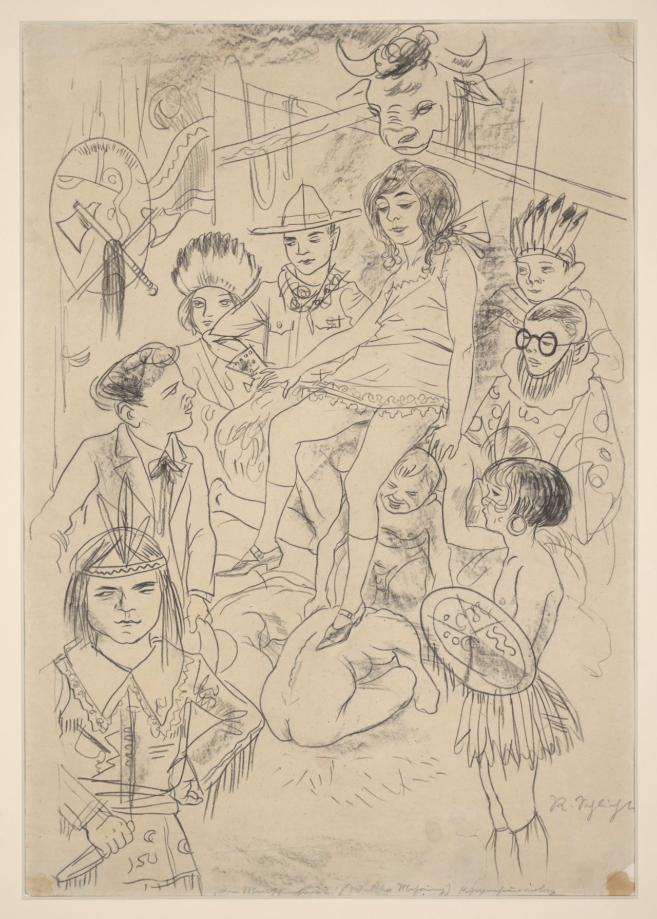 This picture shows the following artwork: Rudolf Schlichter. Wa-ta-wah. (Zu Walter Mehring. In Menschenhaut). Circa 1923/24.