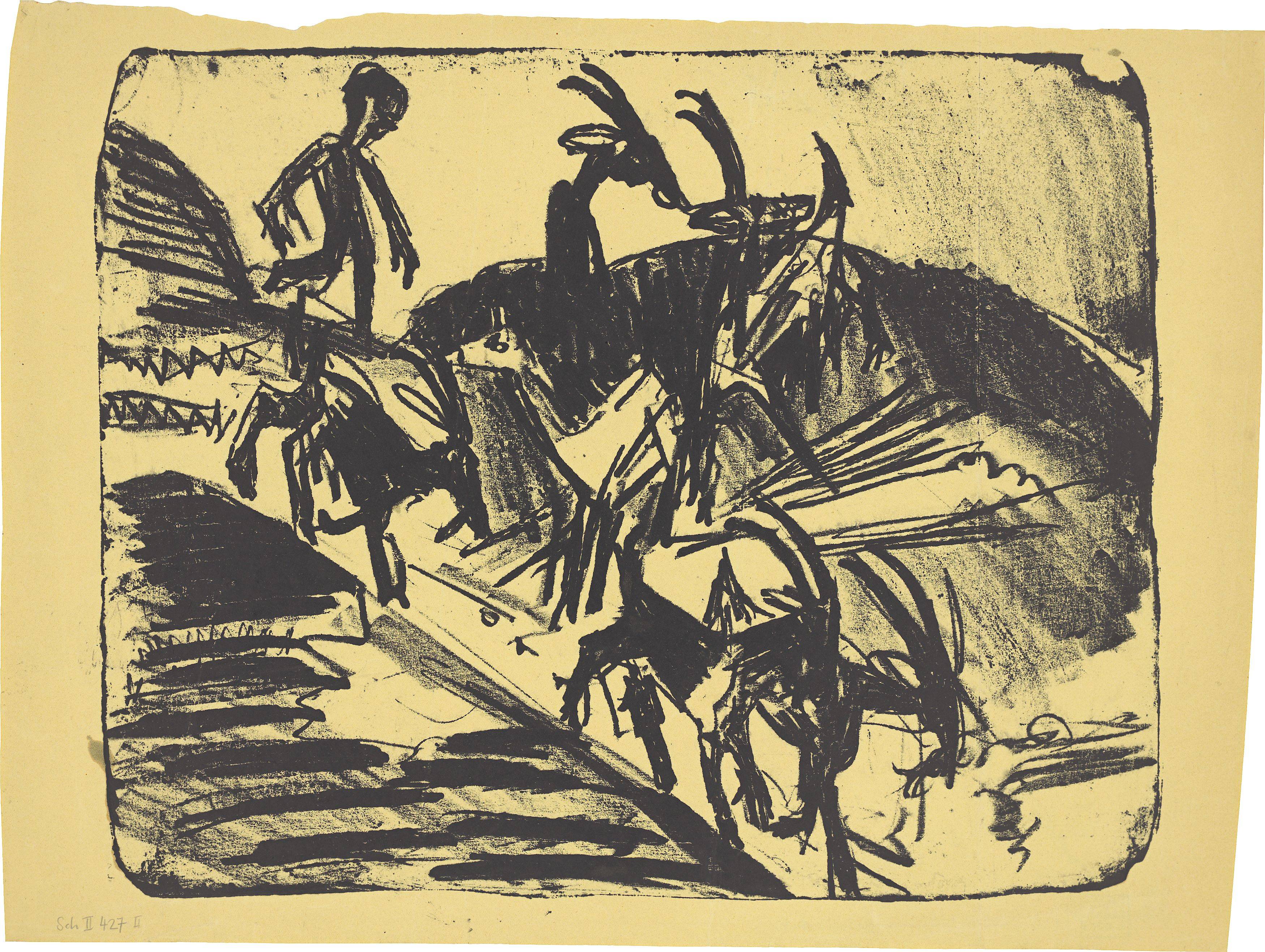 Auf diesem Bild ist das folgende Kunstwerk zu sehen: Ernst Ludwig Kirchner. „Ziegenherde“. 1922.