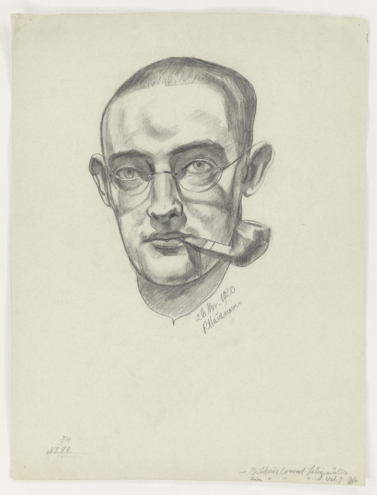 Auf diesem Bild ist das folgende Kunstwerk zu sehen: Raoul Hausmann. „Bildnis Conrad Felixmüller“. 1920.