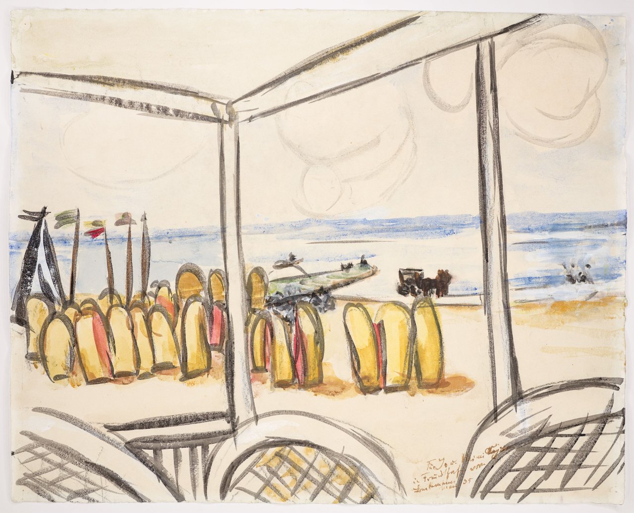 This picture shows the following artwork: Max Beckmann. ”Strandansicht von der Terrasse aus gesehen”. 1935.