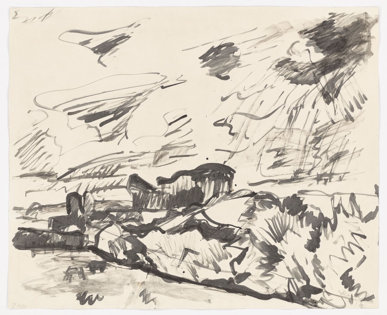 This picture shows the following artwork: Erich Heckel. ”Holsteinische Landschaft”. 1913.
