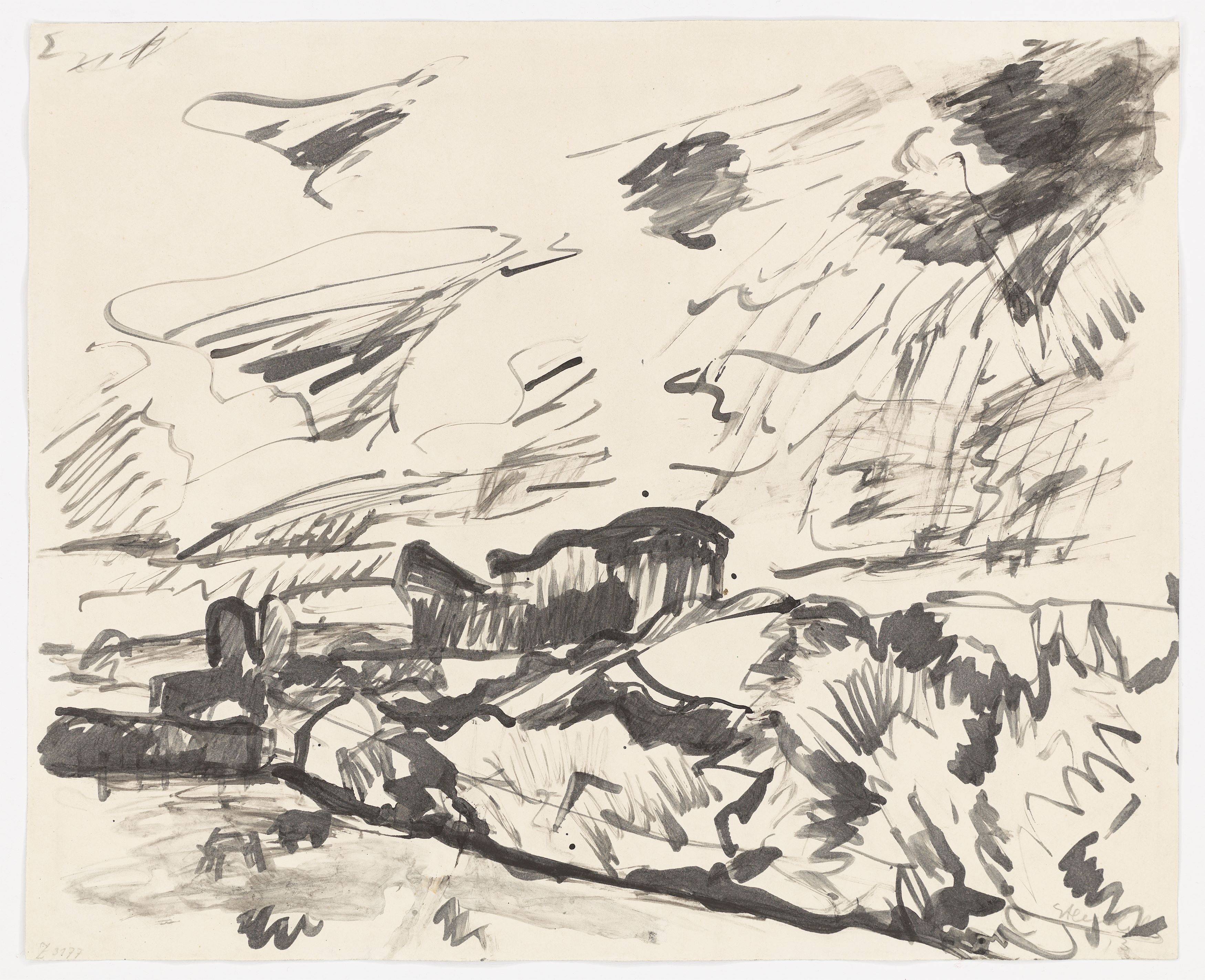 This picture shows the following artwork: Erich Heckel. ”Holsteinische Landschaft”. 1913.