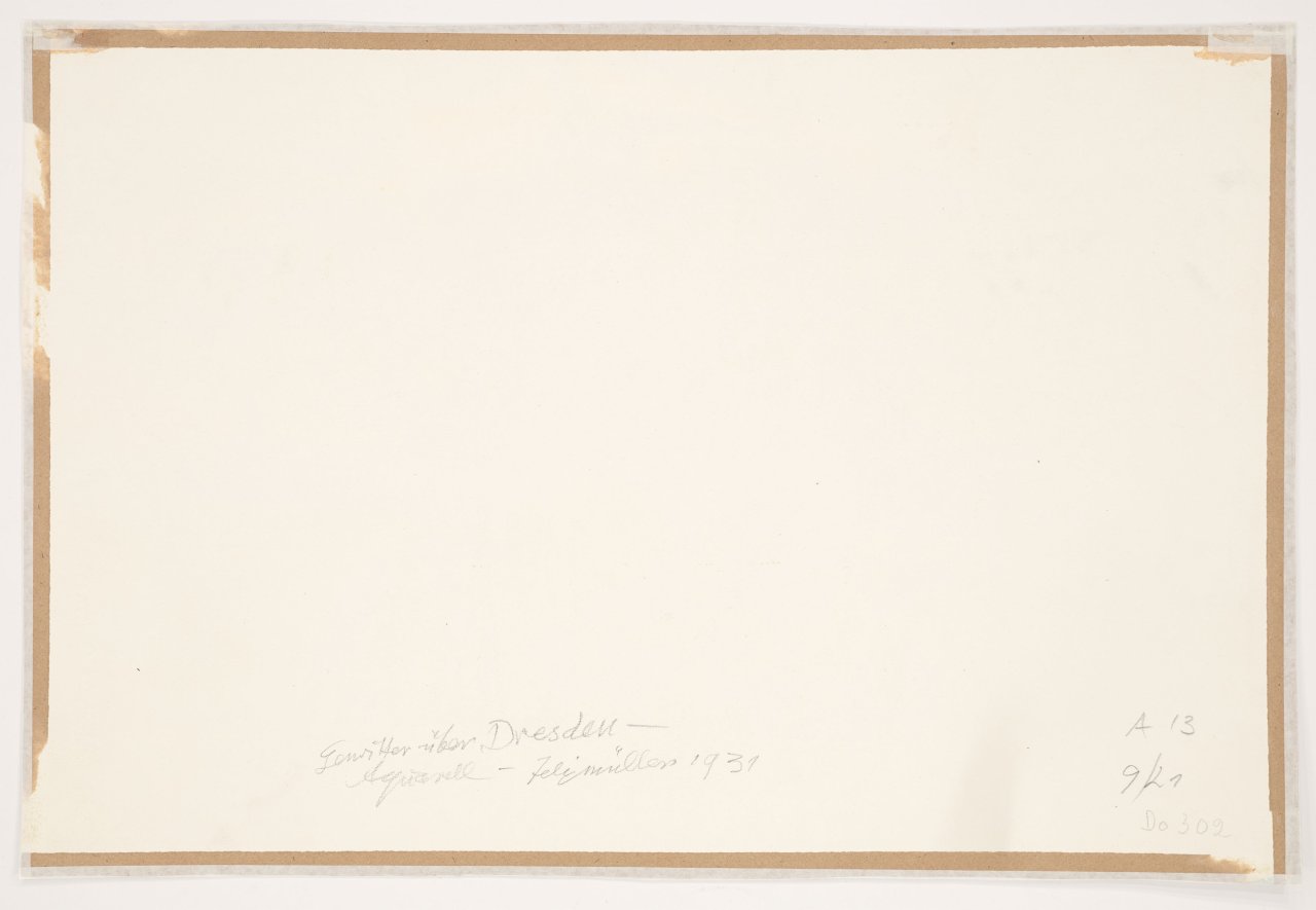 Auf diesem Bild ist das folgende Kunstwerk zu sehen: Conrad Felixmüller. „Gewitter über Dresden“. 1931.