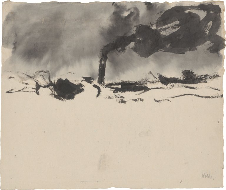 This picture shows the following artwork: Emil Nolde. ”Schleppzug im Hamburger Hafen”. 1910.