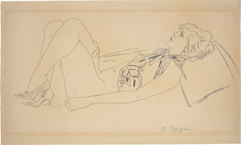 This picture shows the following artwork: Rudolf Schlichter. ”Liegende Speedy”.