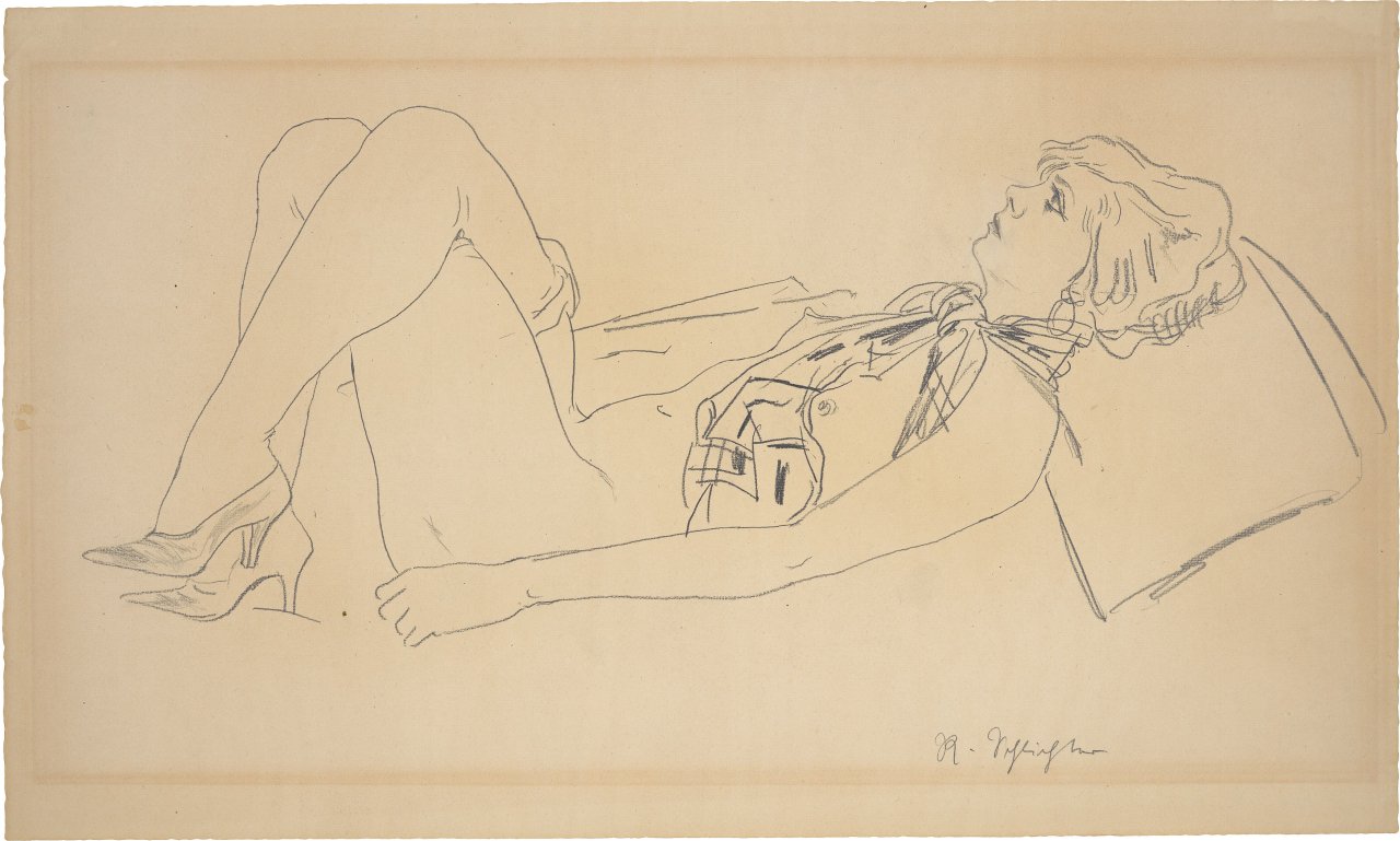 This picture shows the following artwork: Rudolf Schlichter. ”Liegende Speedy”.