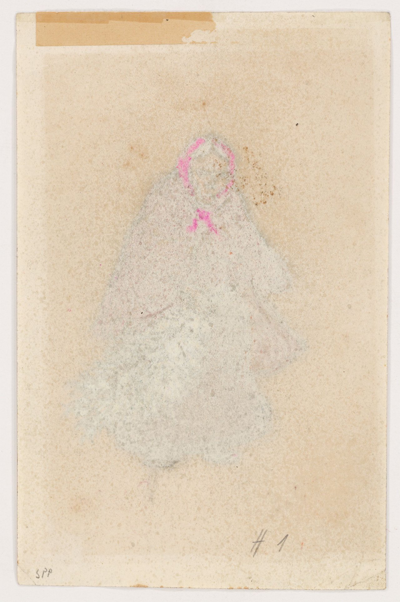 This picture shows the following artwork: Heinrich Zille. ”Alte Frau mit Tannenzweigen”. Circa 1915.