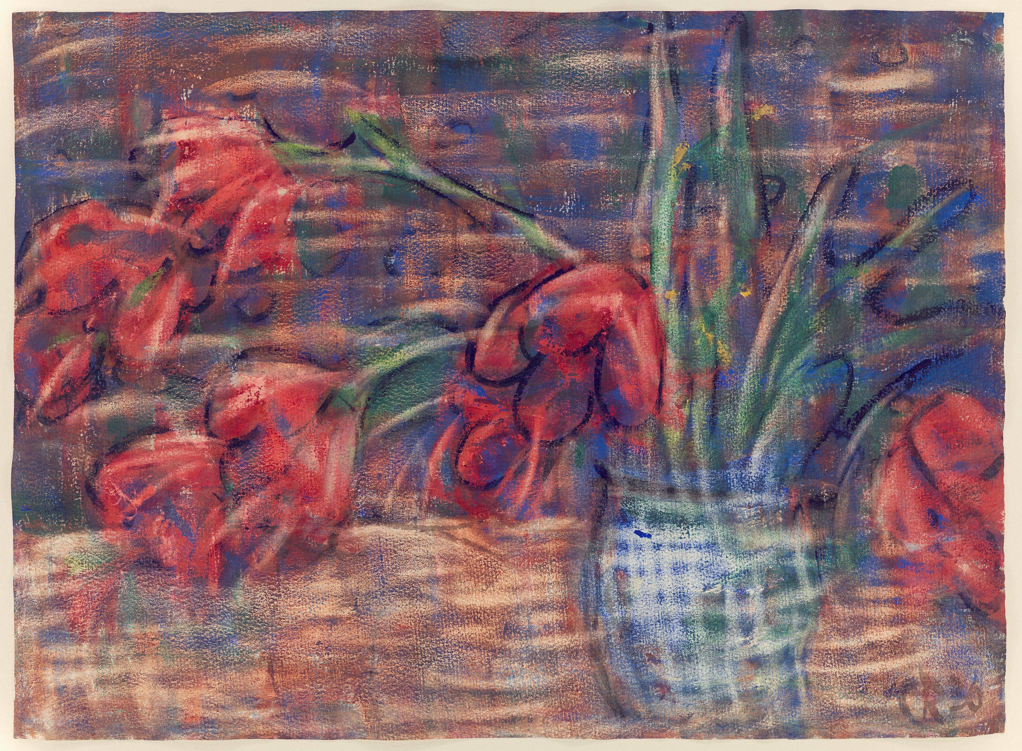 Auf diesem Bild ist das folgende Kunstwerk zu sehen: Christian Rohlfs. „Blumenstilleben“ (Rote Cassie). 1930.
