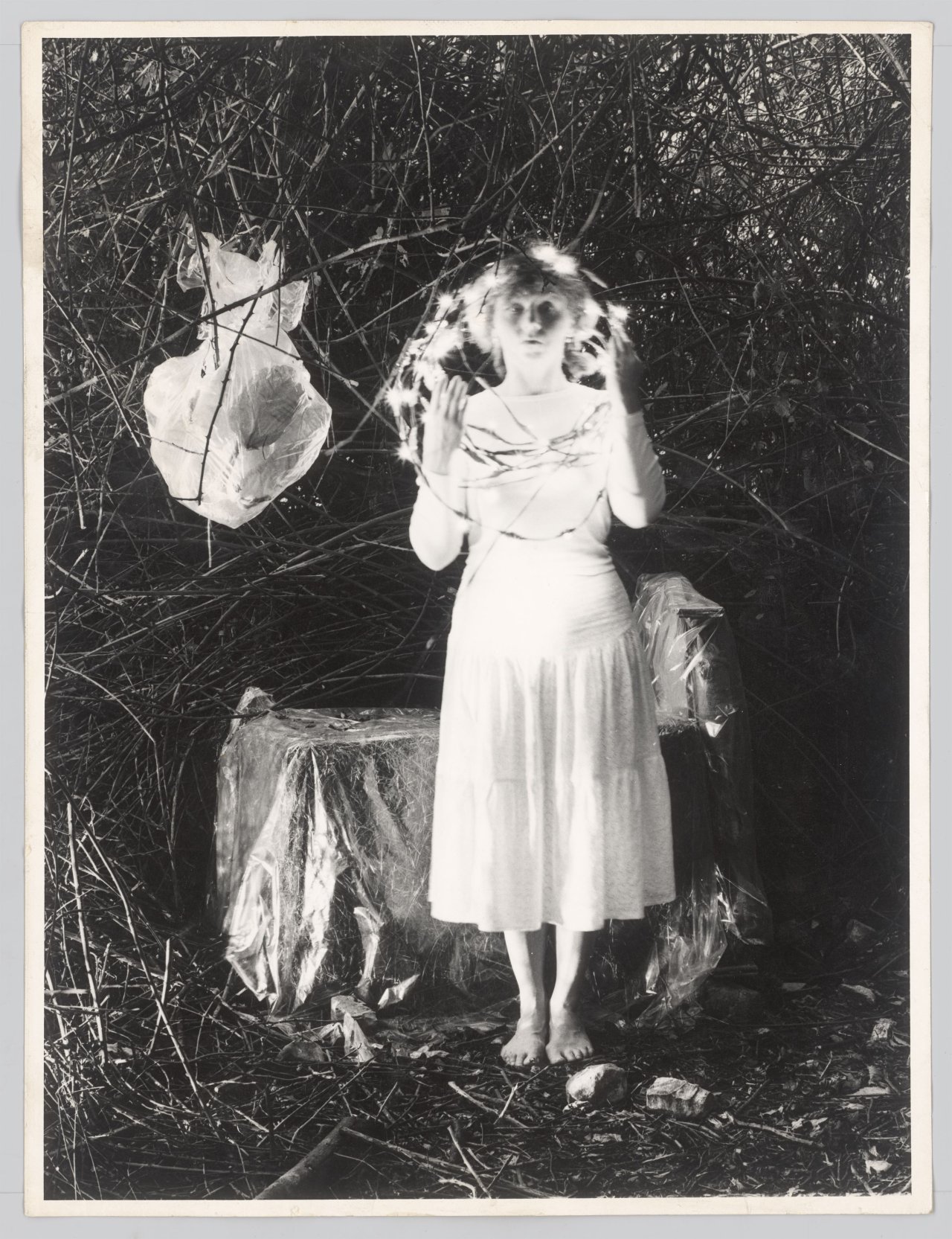 This picture shows the following artwork: Dieter Appelt. Ophelia mit Lichterkranz, from the Sequence ”Erinnerungsspur”, 1977–1979. 1978.