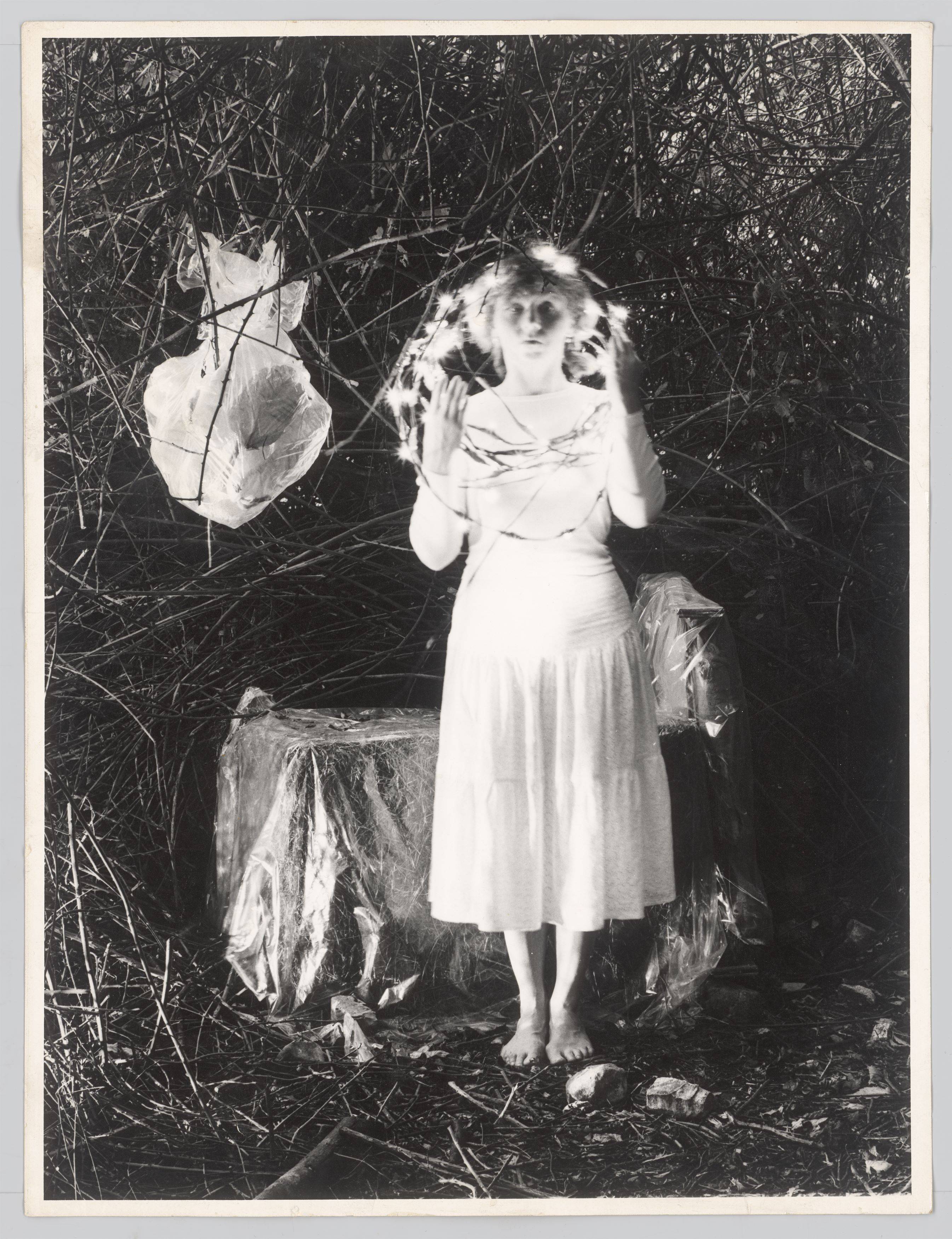 This picture shows the following artwork: Dieter Appelt. Ophelia mit Lichterkranz, from the Sequence ”Erinnerungsspur”, 1977–1979. 1978.