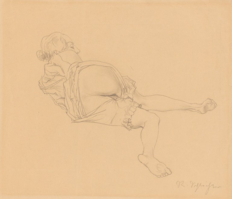 Auf diesem Bild ist das folgende Kunstwerk zu sehen: Rudolf Schlichter. Liegende. Um 1925/26.