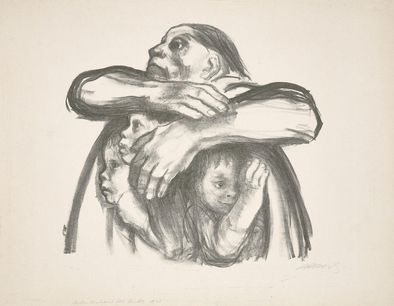 Auf diesem Bild ist das folgende Kunstwerk zu sehen: Käthe Kollwitz. „Saatfrüchte sollen nicht vermahlen werden“. 1941.